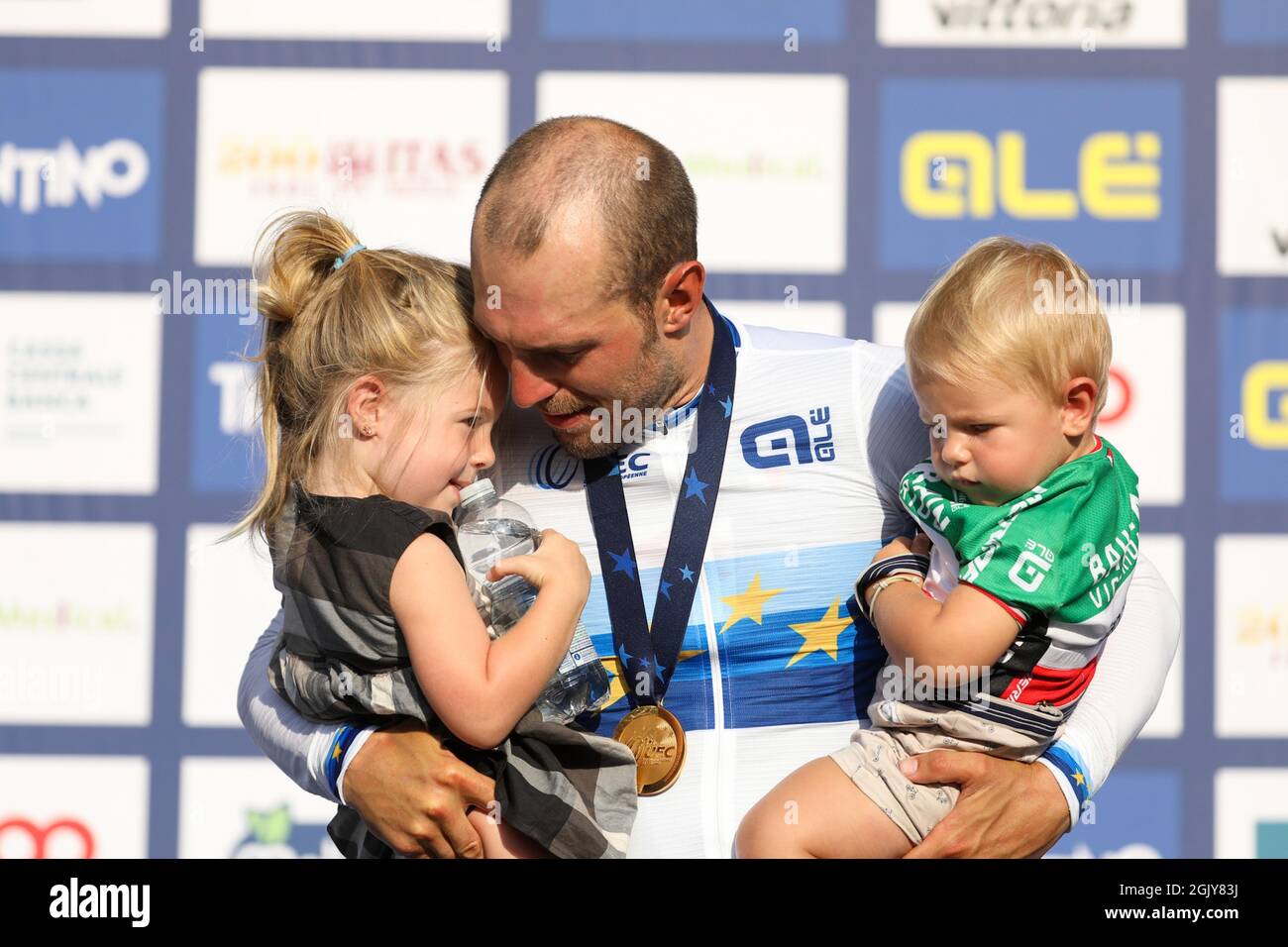 Sonny COLBRELLI (ITA) durante le finali Longines Global Champions Tour e GCL, Street Cycling a Trento, Italia, settembre 12 2021 Foto Stock