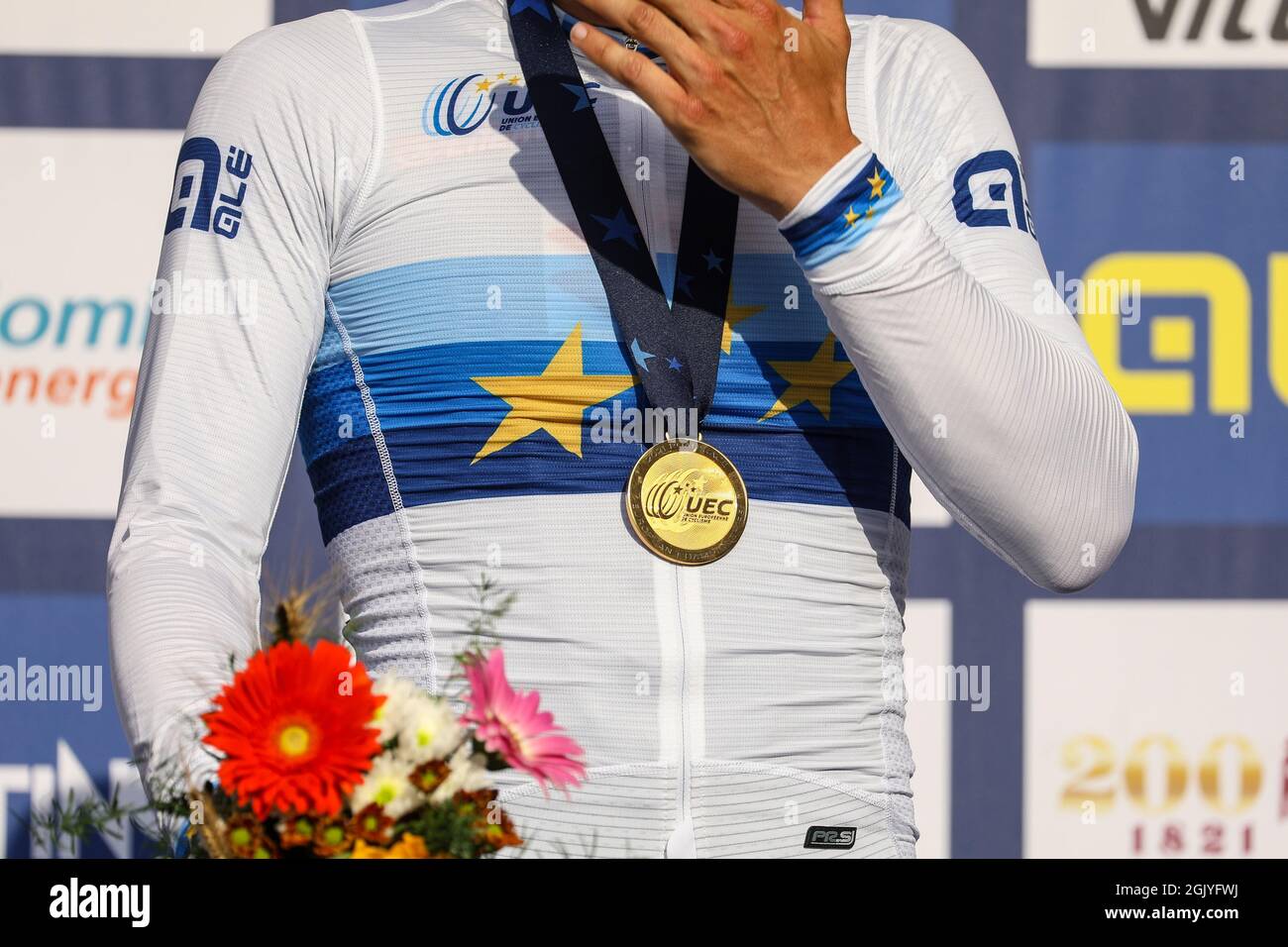Trento, Trento, Italia, 12 settembre 2021, Sonny COLBRELLI (ITA) durante il Longines Global Champions Tour e le finali GCL - Street Cycling Foto Stock