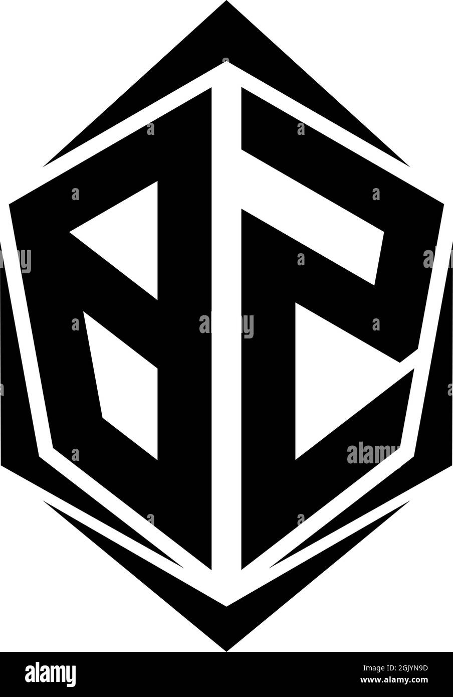 Design iniziale del logo BZ, design iniziale del logo BZ con stile Shield, branding aziendale del logo. Illustrazione Vettoriale