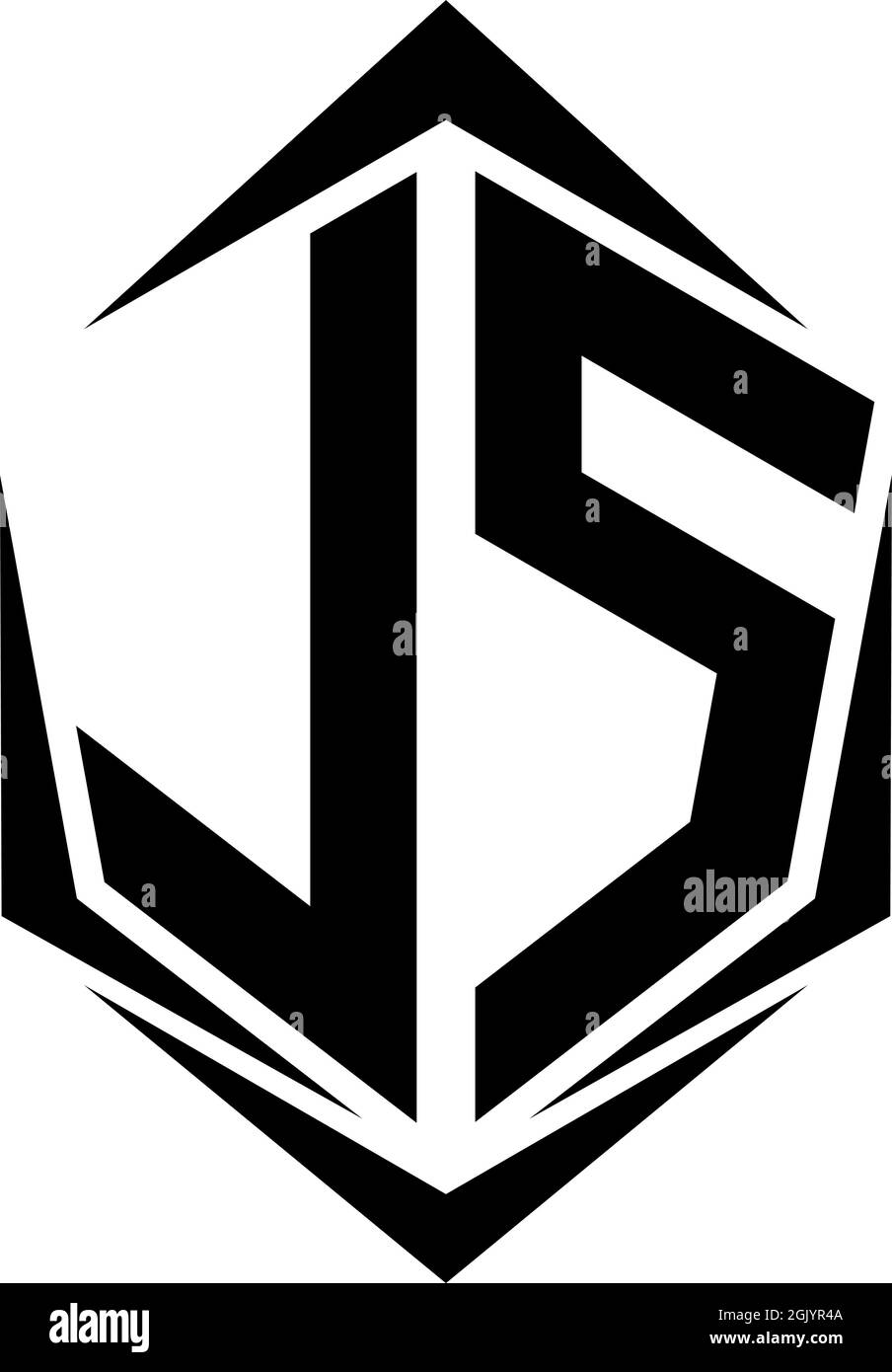 Design iniziale del logo LS con stile Shield, branding aziendale con logo. Illustrazione Vettoriale