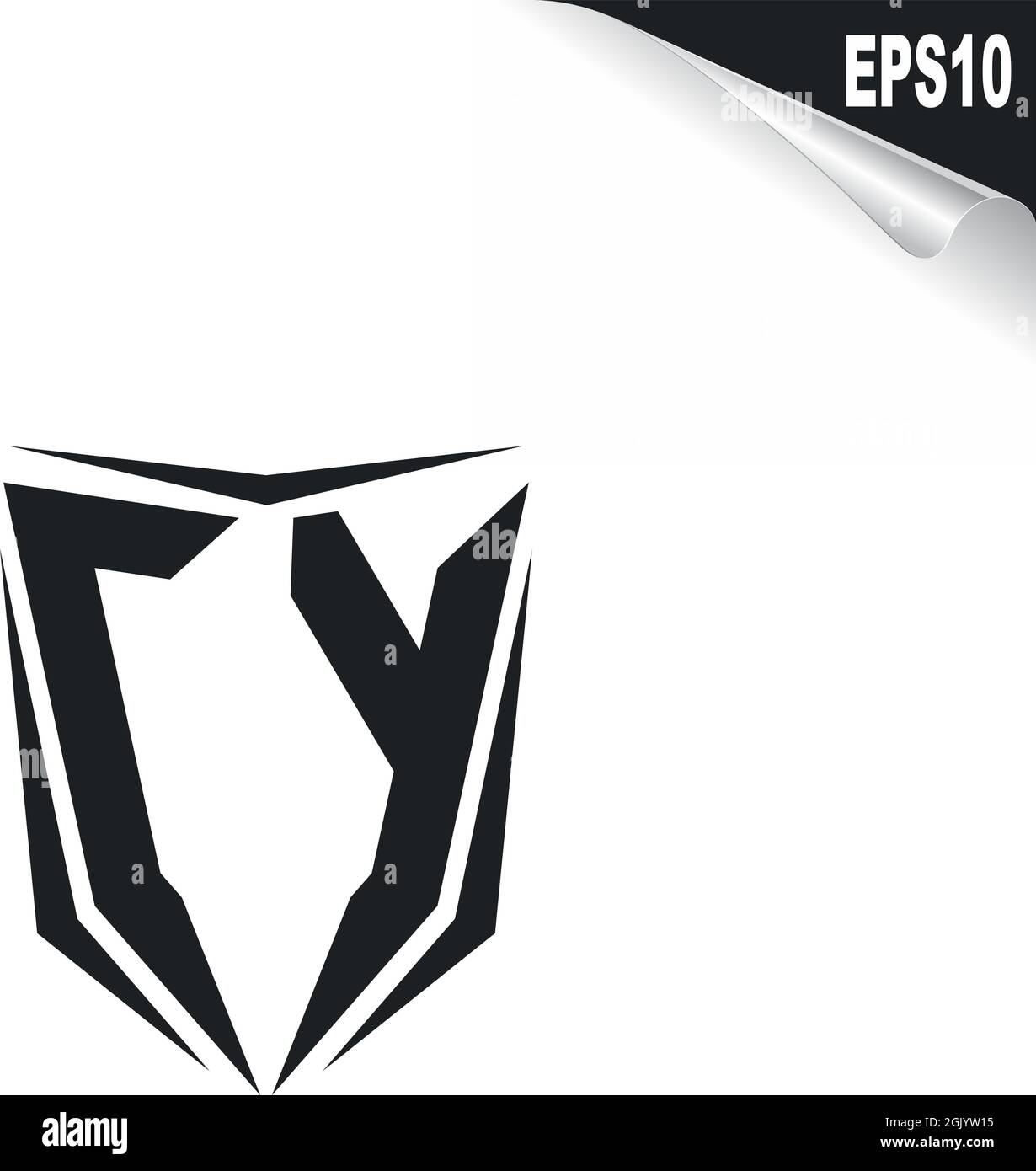 Design iniziale del logo CY con stile Shield, branding aziendale con logo. Illustrazione Vettoriale
