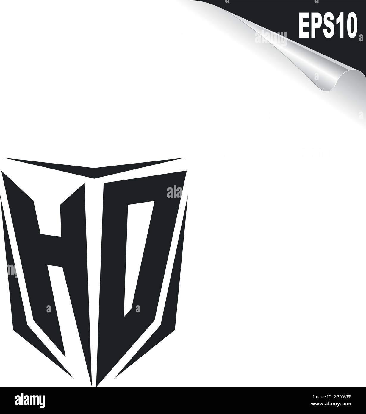 Design iniziale del logo HD con stile Shield, branding aziendale con logo. Illustrazione Vettoriale