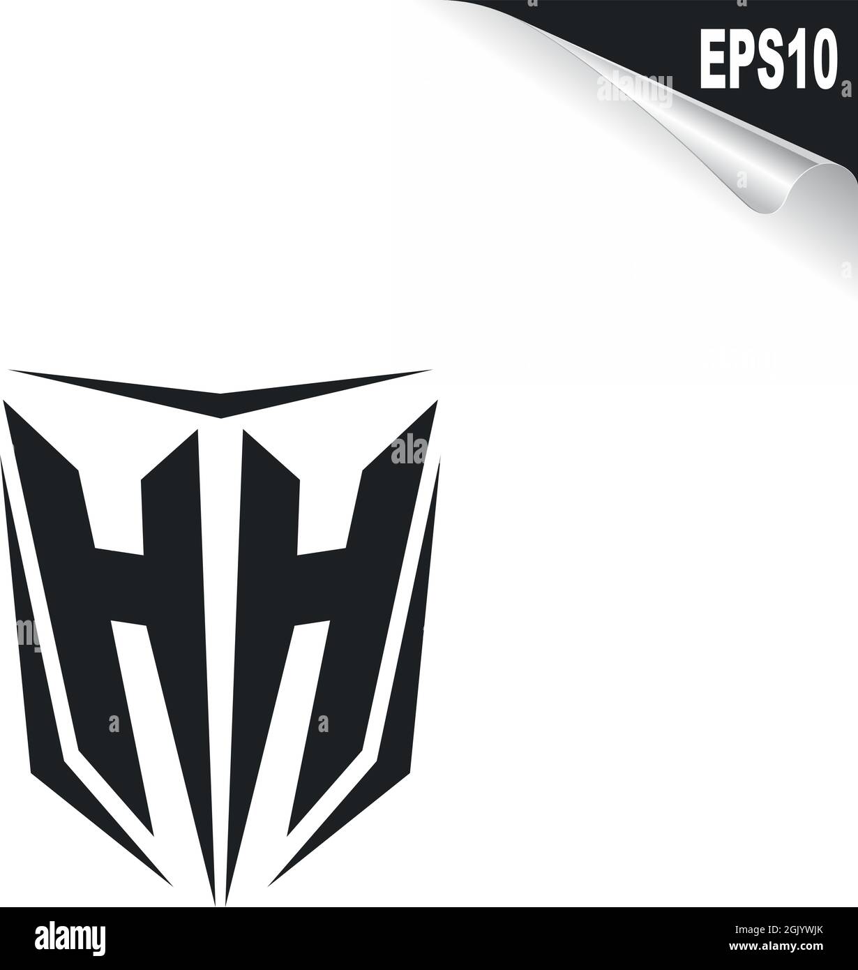 Design iniziale del logo HH con stile Shield, branding aziendale con logo. Illustrazione Vettoriale