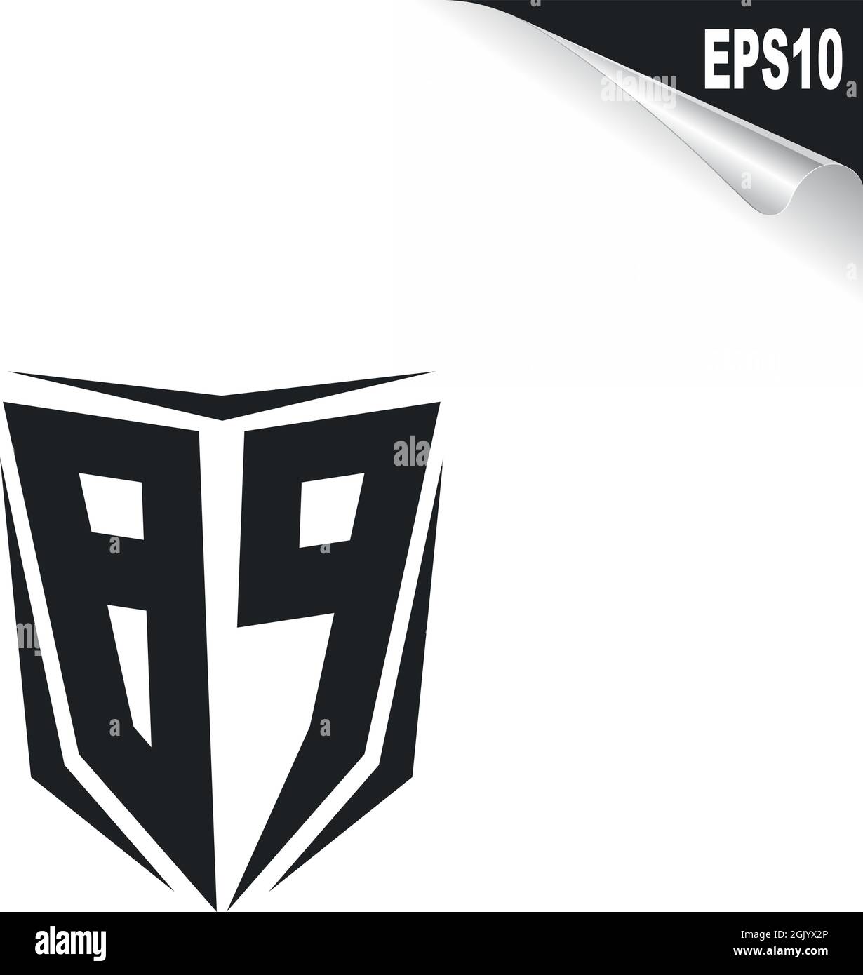 Design iniziale del logo BP con stile Shield, branding aziendale con logo. Illustrazione Vettoriale