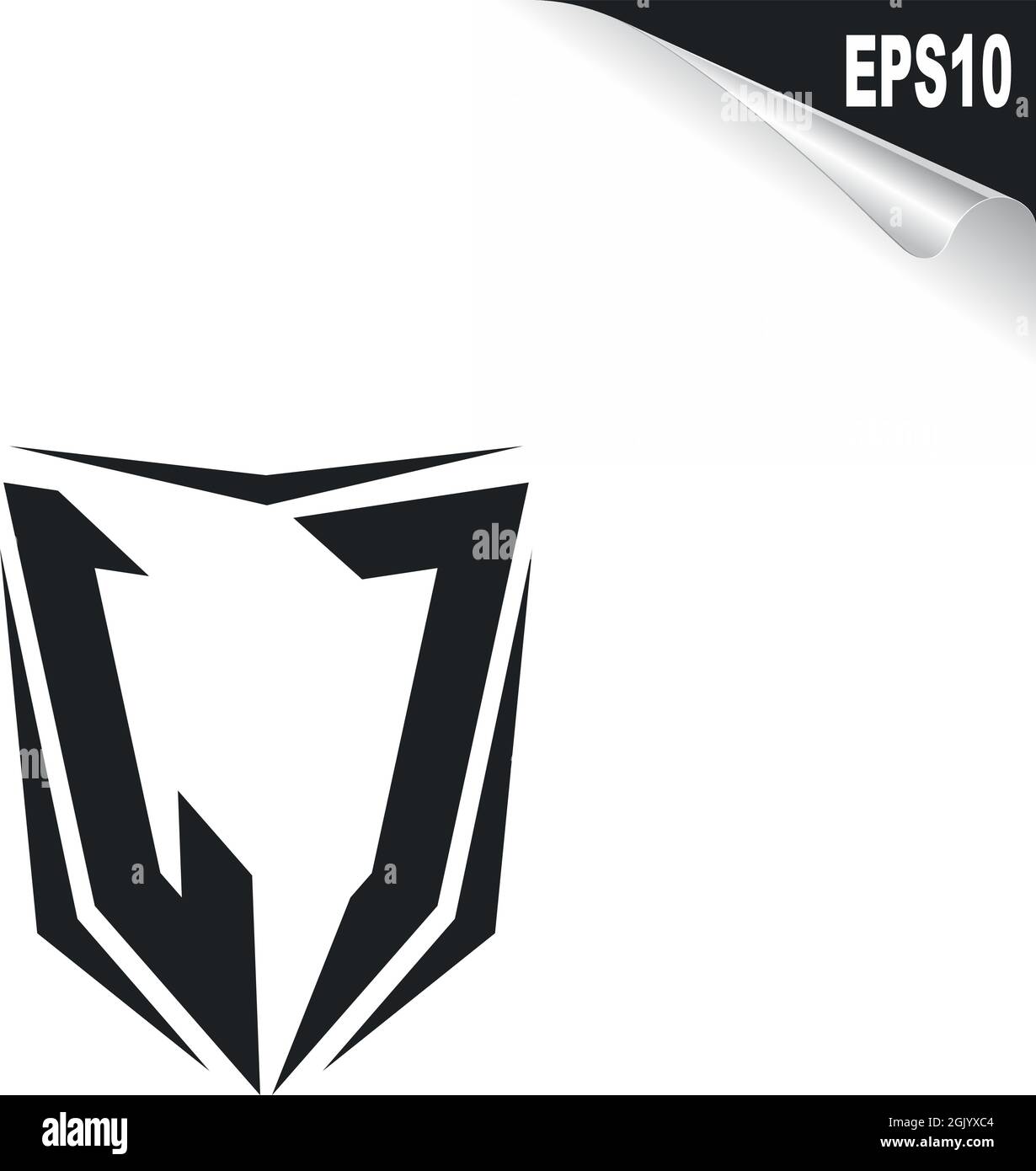 Design iniziale del logo JC, LC con stile Shield, branding aziendale con logo. Illustrazione Vettoriale