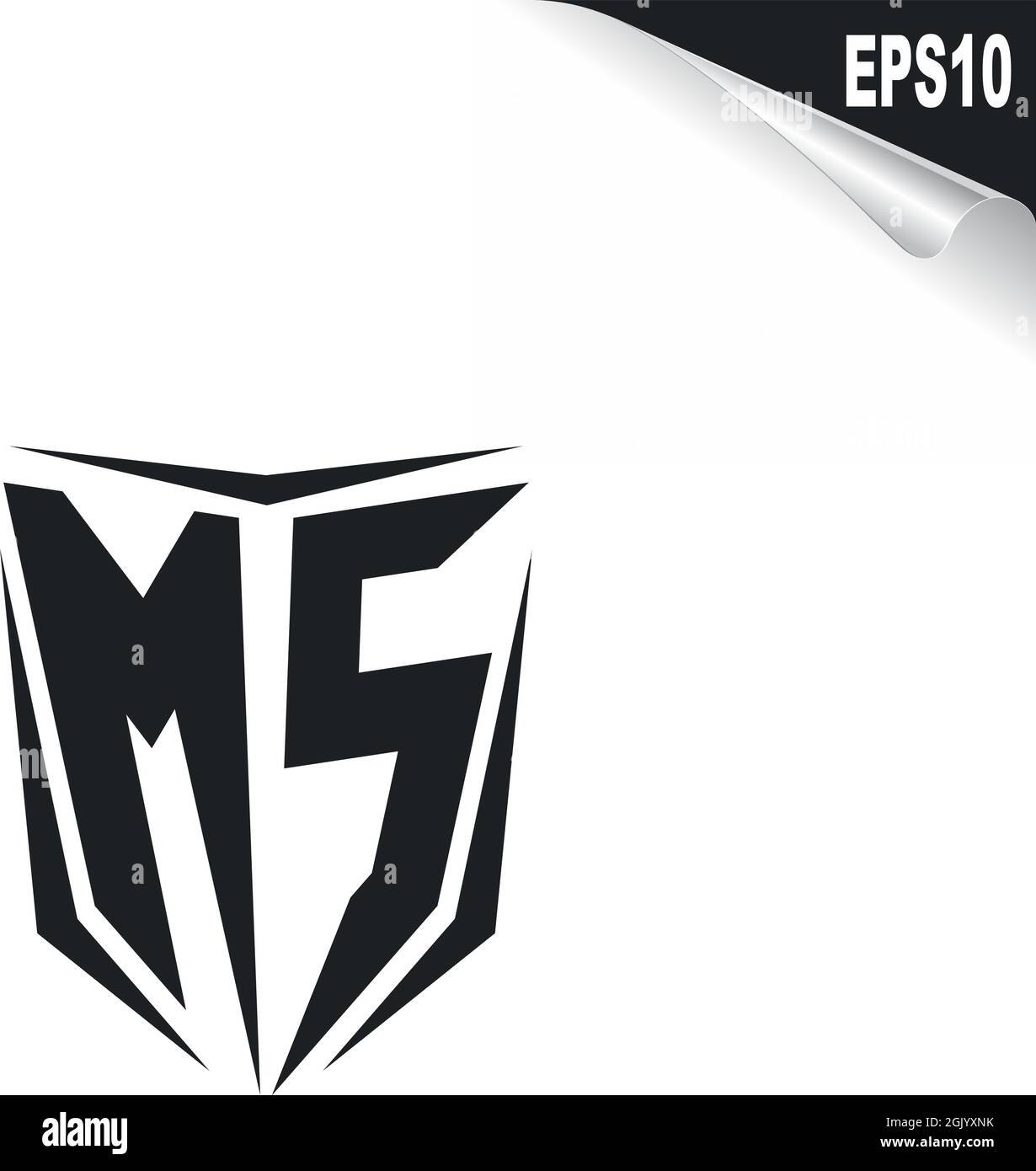 Design iniziale del logo MS con stile Shield, branding aziendale con logo. Illustrazione Vettoriale