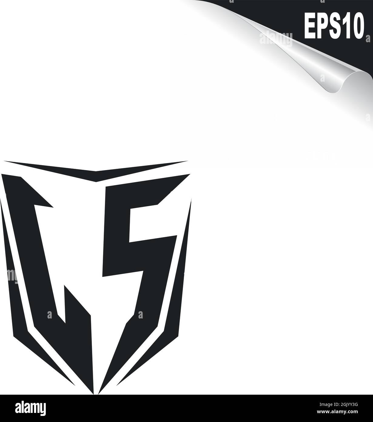Design iniziale del logo JS, LS con stile Shield, branding aziendale con logo. Illustrazione Vettoriale