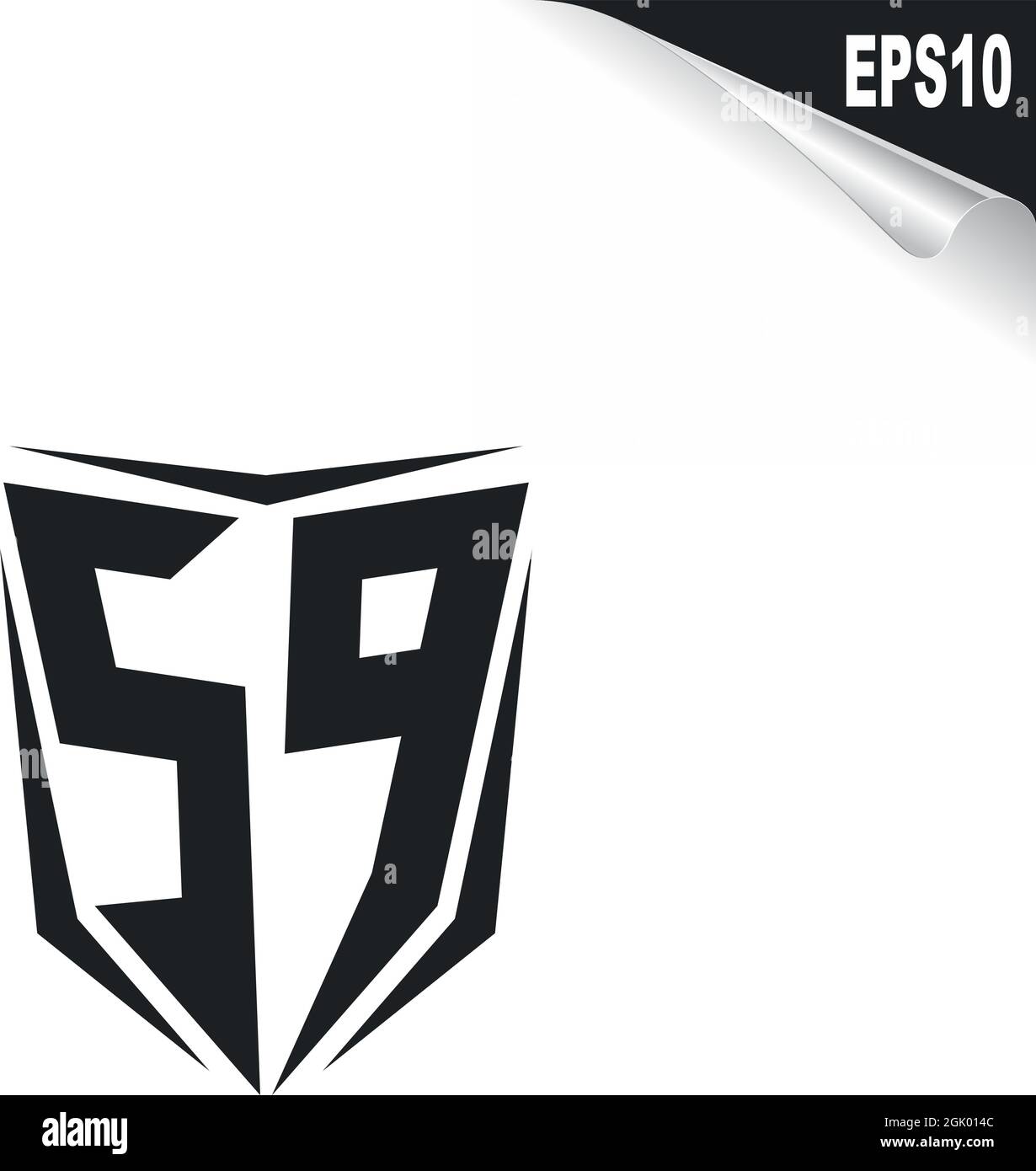 Design iniziale del logo SP con stile Shield, branding aziendale con logo. Illustrazione Vettoriale