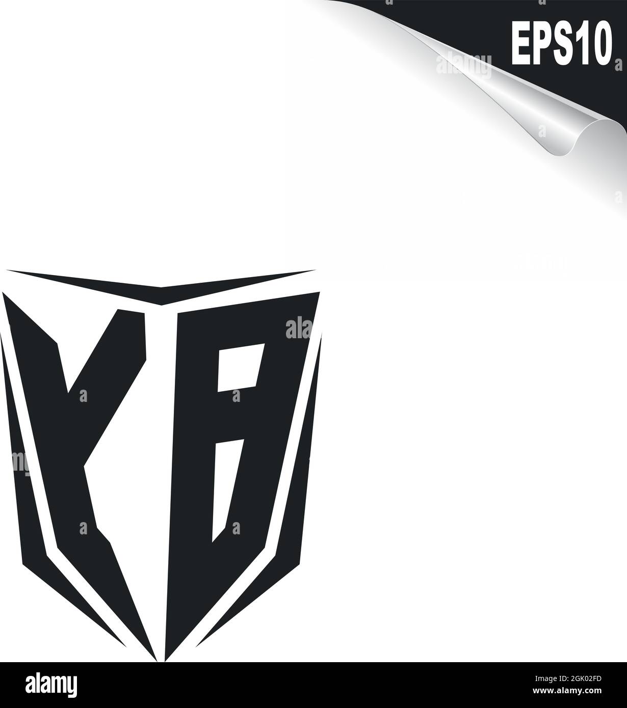 Design iniziale del logo YB con stile Shield, branding aziendale con logo. Illustrazione Vettoriale