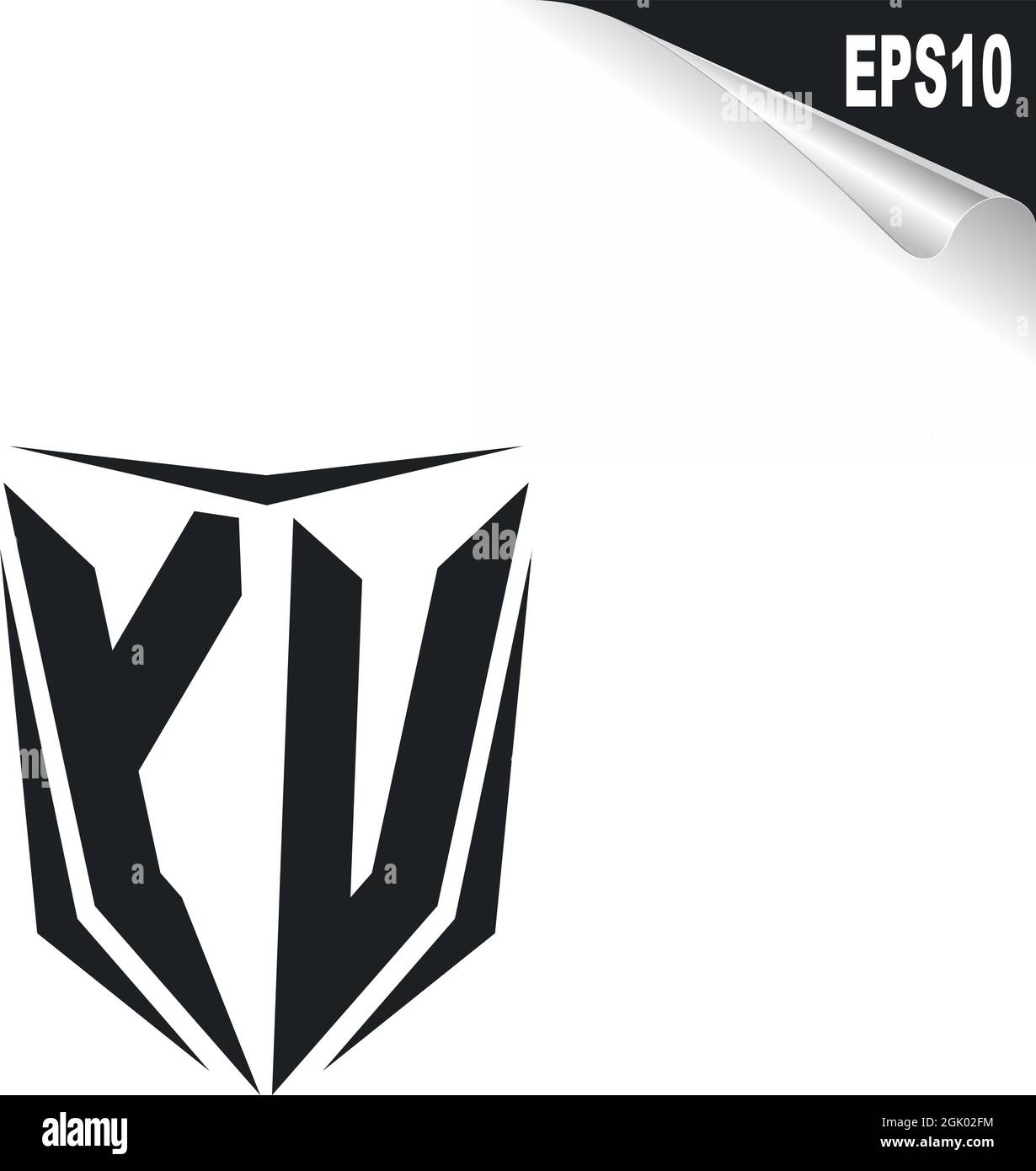 Design iniziale del logo YU con stile Shield, branding aziendale con logo. Illustrazione Vettoriale