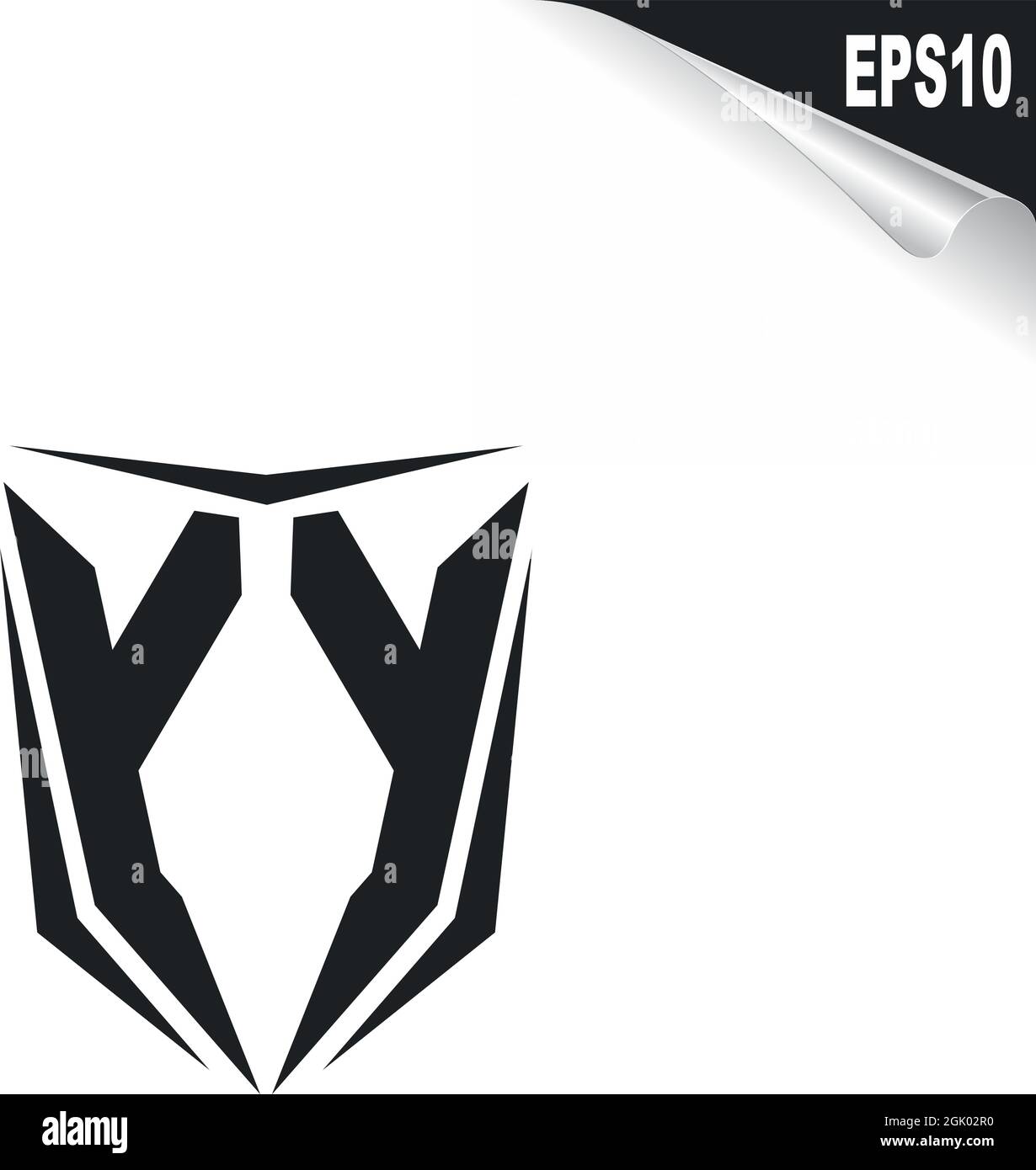 Design iniziale del logo YY con stile Shield, branding aziendale del logo. Illustrazione Vettoriale