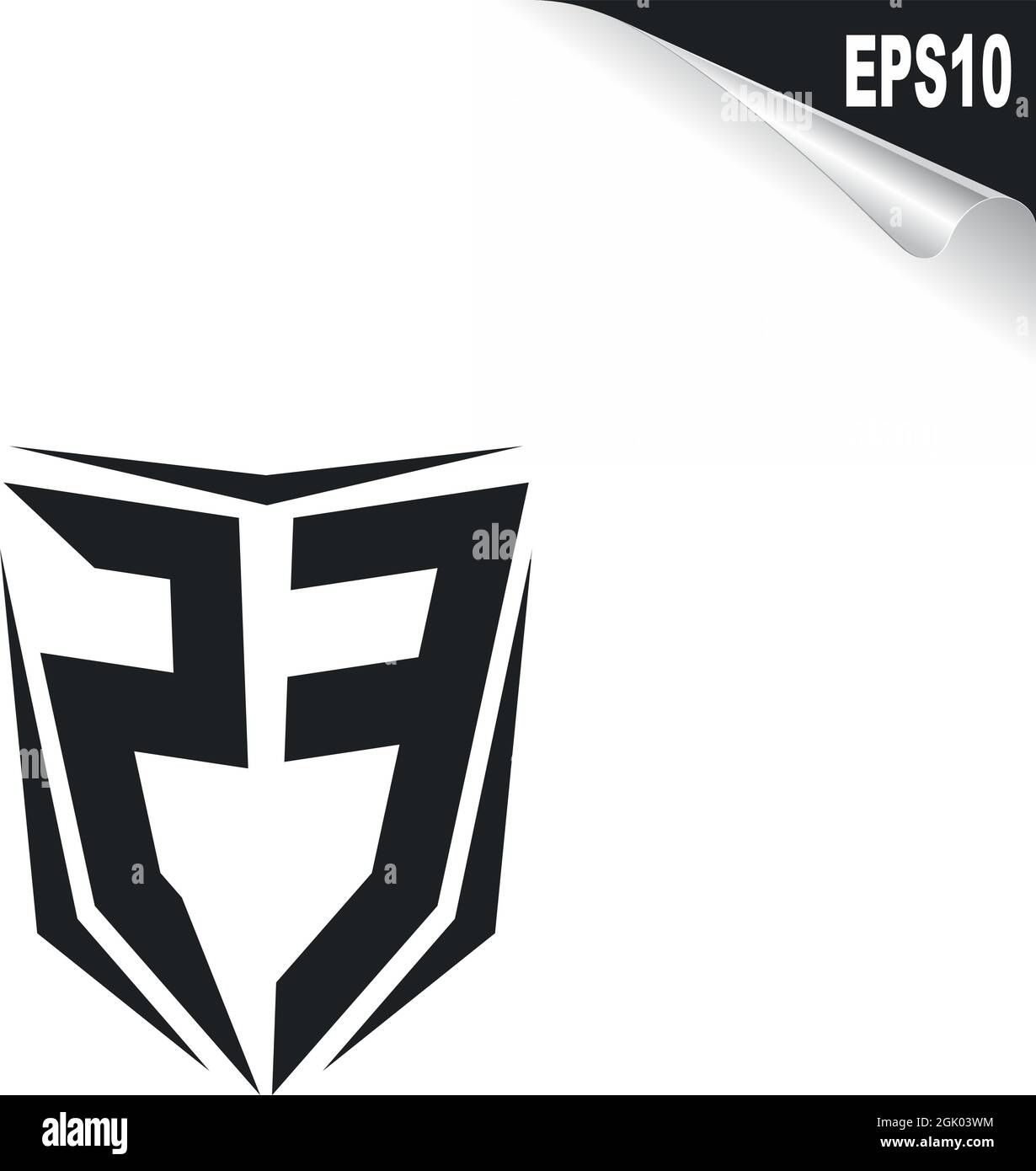 Design iniziale del logo ZE con stile Shield, branding aziendale con logo. Illustrazione Vettoriale