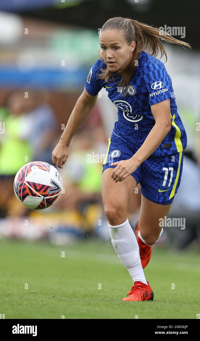 Kington upon Thames, Inghilterra, 12 settembre 2021. Guro Reiten di Chelsea durante la partita della fa WomenÕs Super League a Kingsmeadow, Kington upon Thames. Il credito dell'immagine dovrebbe leggere: Paul Terry / credito dello Sportimage: Notizie dal vivo dello Sportimage/Alamy Foto Stock