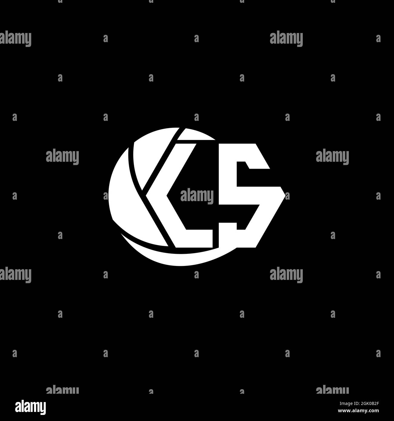 Design del logo LS iniziale geometrico e stile circolare, branding aziendale con logo. Illustrazione Vettoriale