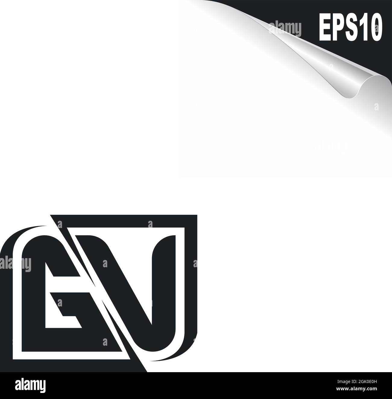 Design iniziale del logo GV con stile di forma, branding aziendale con logo. Illustrazione Vettoriale