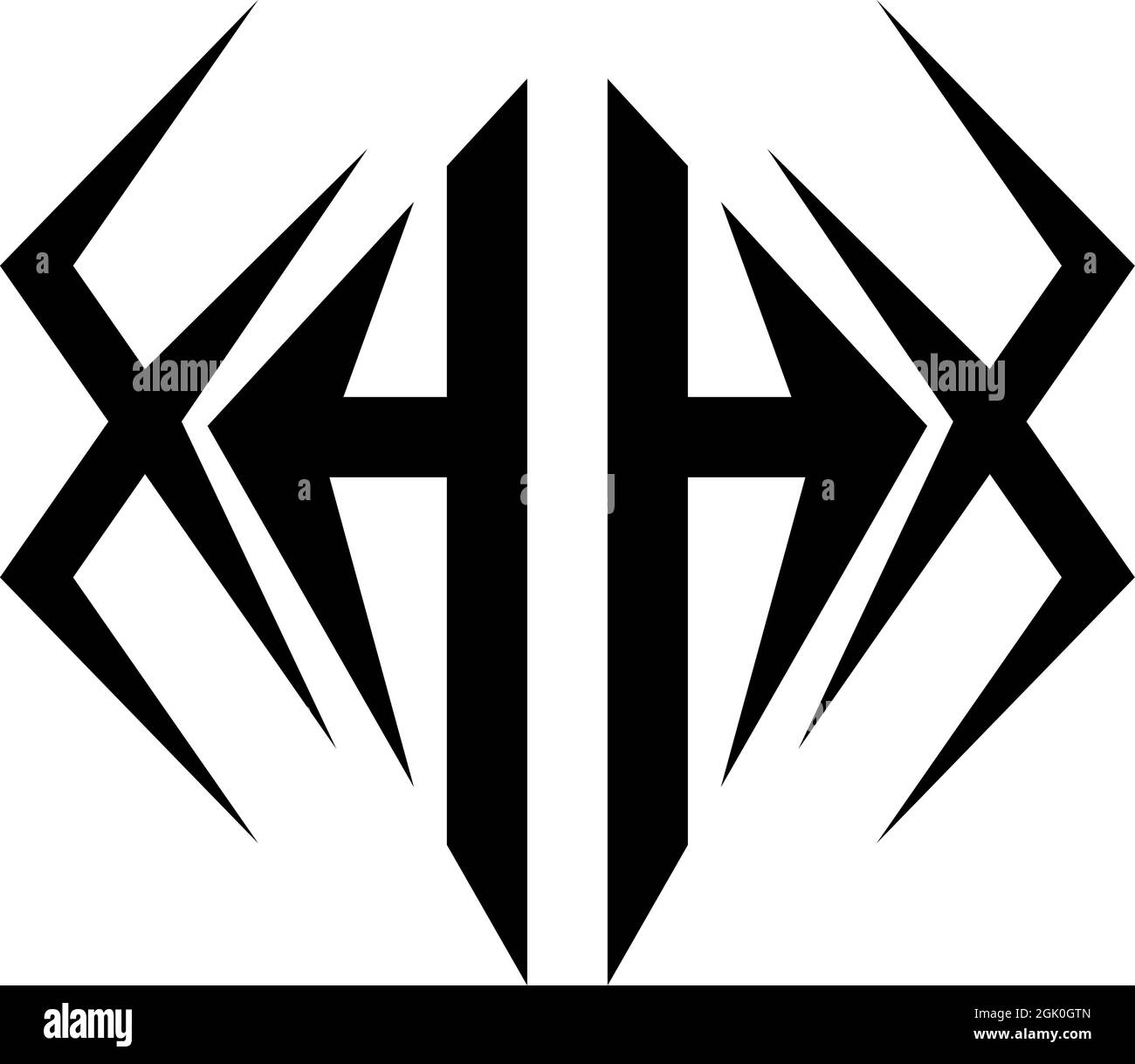 Design iniziale del logo HH con stile Cool, branding aziendale con logo. Illustrazione Vettoriale