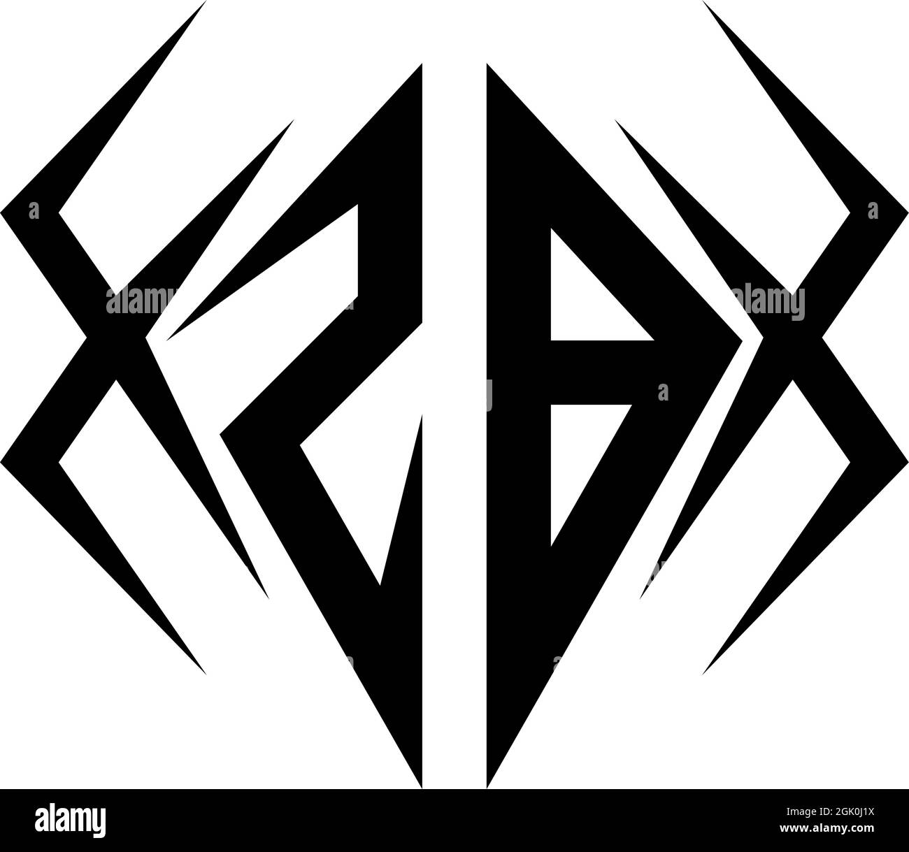 Design iniziale del logo ZB con stile Cool, branding aziendale con logo. Illustrazione Vettoriale