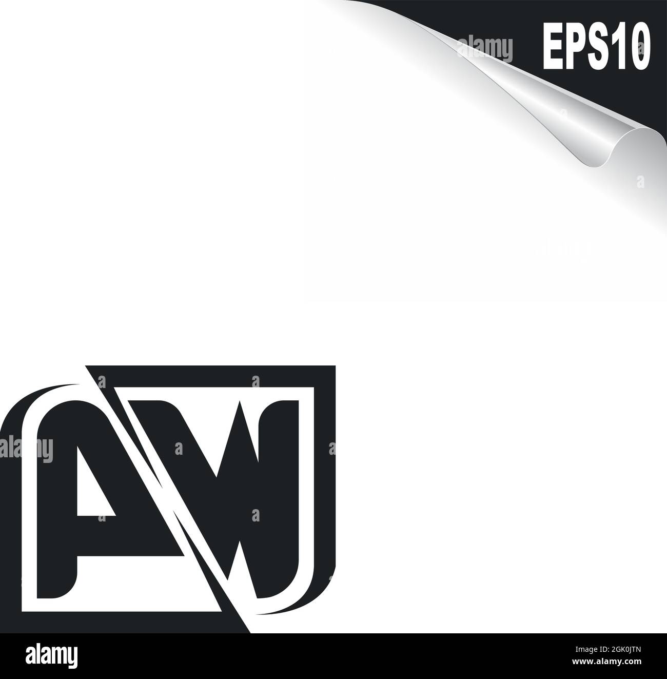 Design iniziale del logo PW con stile di forma, branding aziendale con logo. Illustrazione Vettoriale