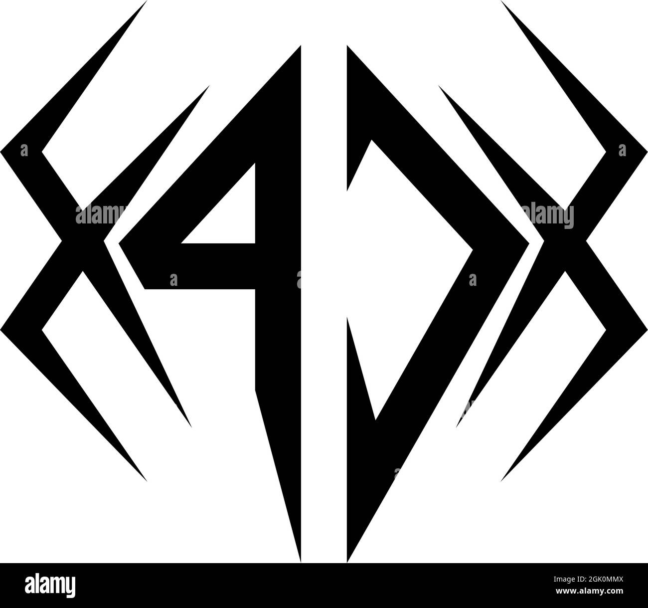 Design iniziale del logo del PC con stile cool e branding aziendale con logo. Illustrazione Vettoriale