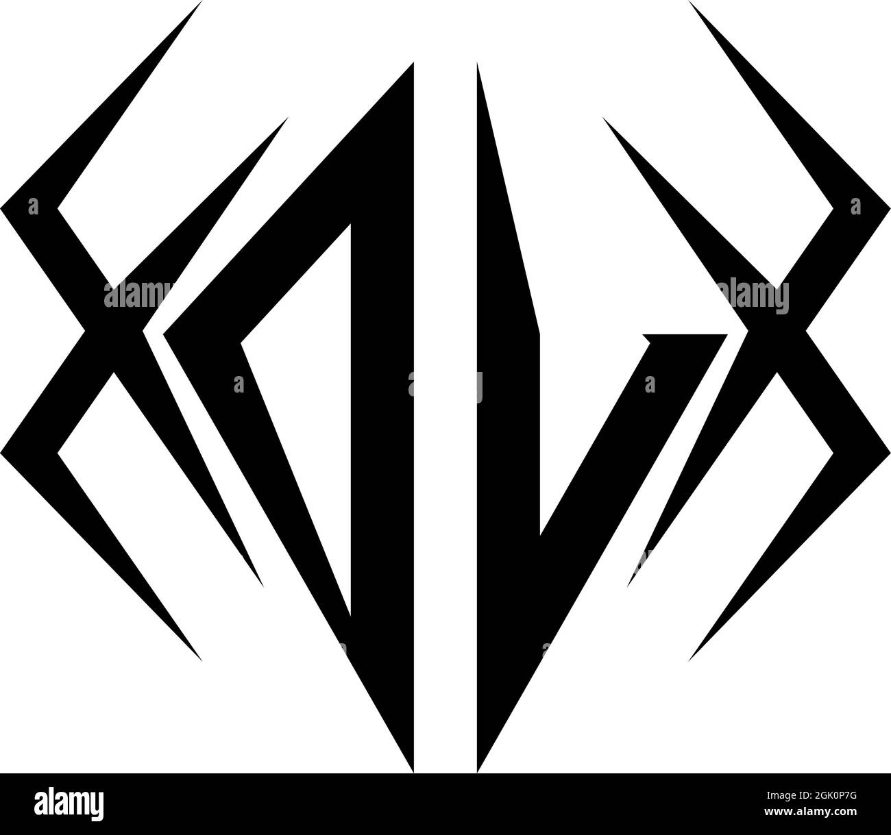 Design iniziale del logo DV con stile Cool, branding aziendale con logo. Illustrazione Vettoriale