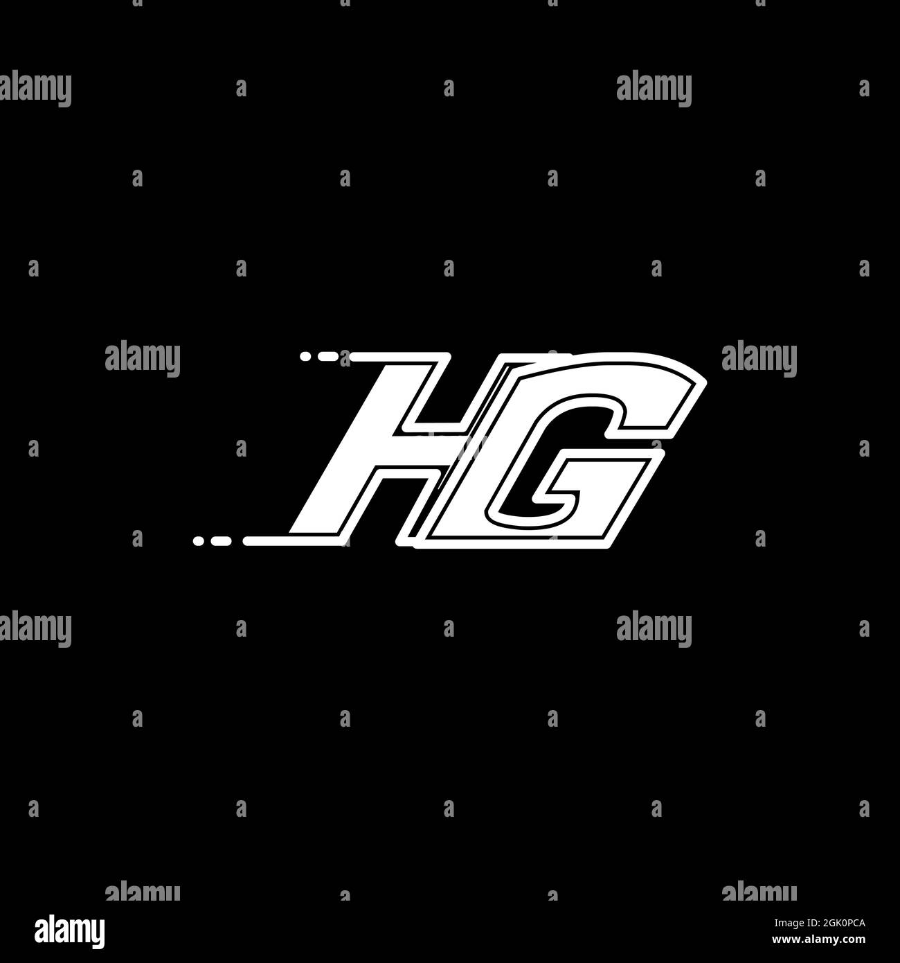 Design iniziale del logo HG con stile di forma, branding aziendale con logo. Illustrazione Vettoriale