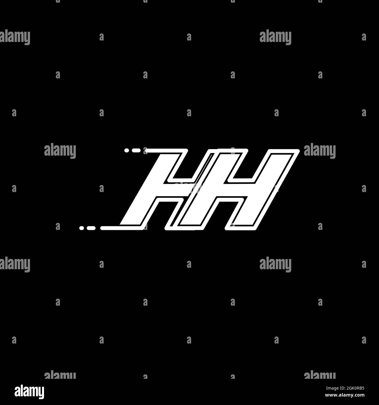 Design iniziale del logo HH con stile di forma, branding aziendale con logo. Illustrazione Vettoriale