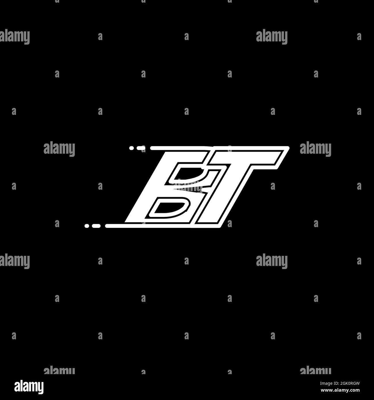 Design iniziale del logo BT con stile di forma, branding aziendale con logo. Illustrazione Vettoriale