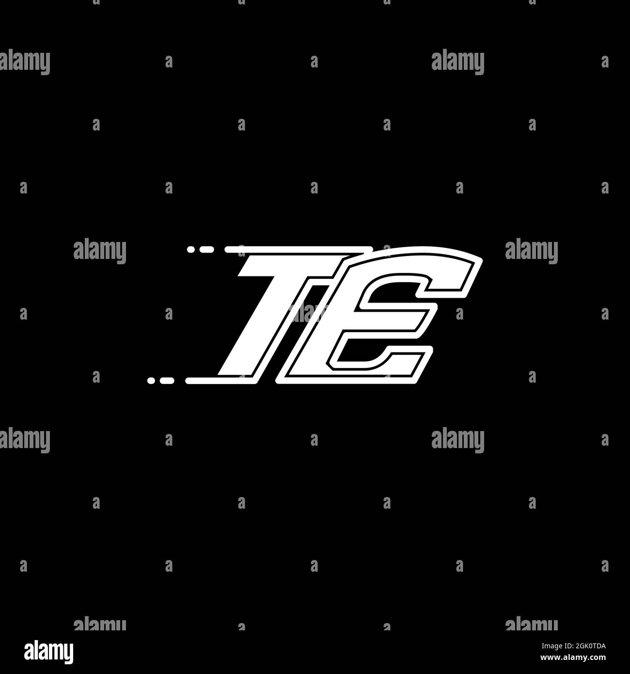 Design iniziale del logo TE con stile di forma, branding aziendale con logo. Illustrazione Vettoriale