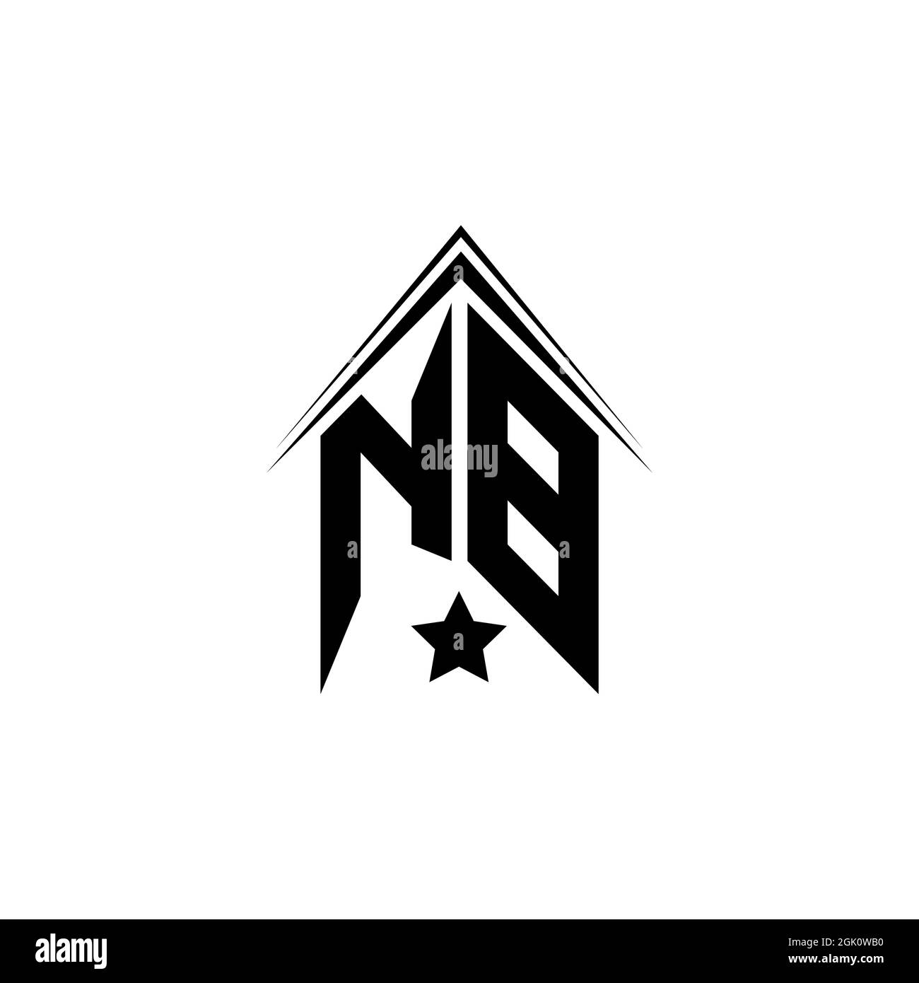 Design iniziale del logo NB con stile di forma, branding aziendale con logo. Illustrazione Vettoriale