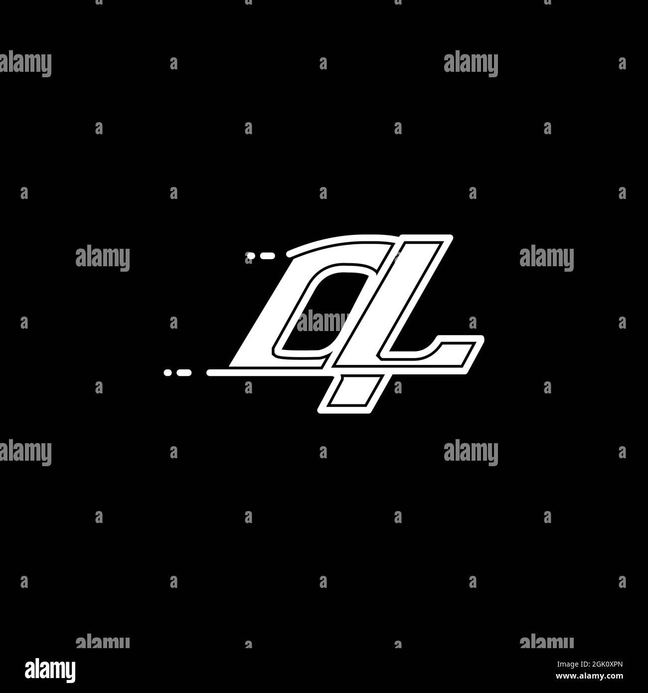 Design iniziale del logo QL con stile di forma, branding aziendale con logo. Illustrazione Vettoriale