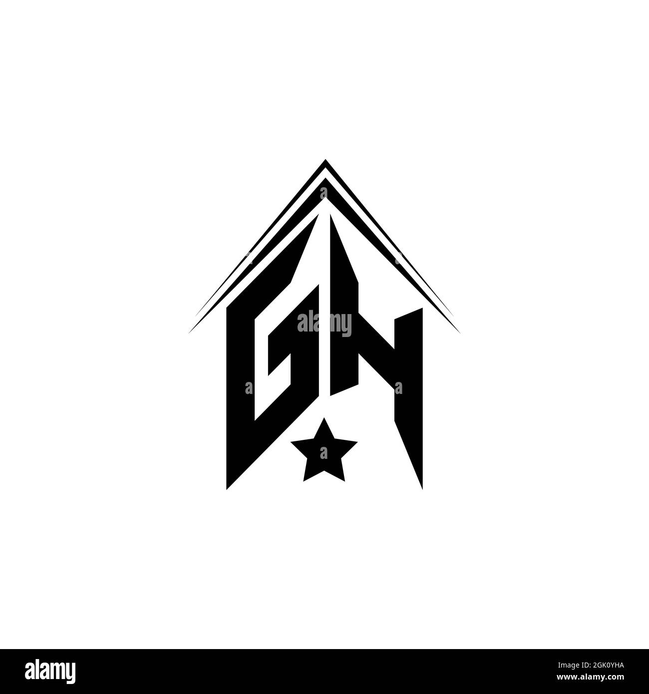 Design iniziale del logo GH con stile di forma, branding aziendale con logo. Illustrazione Vettoriale
