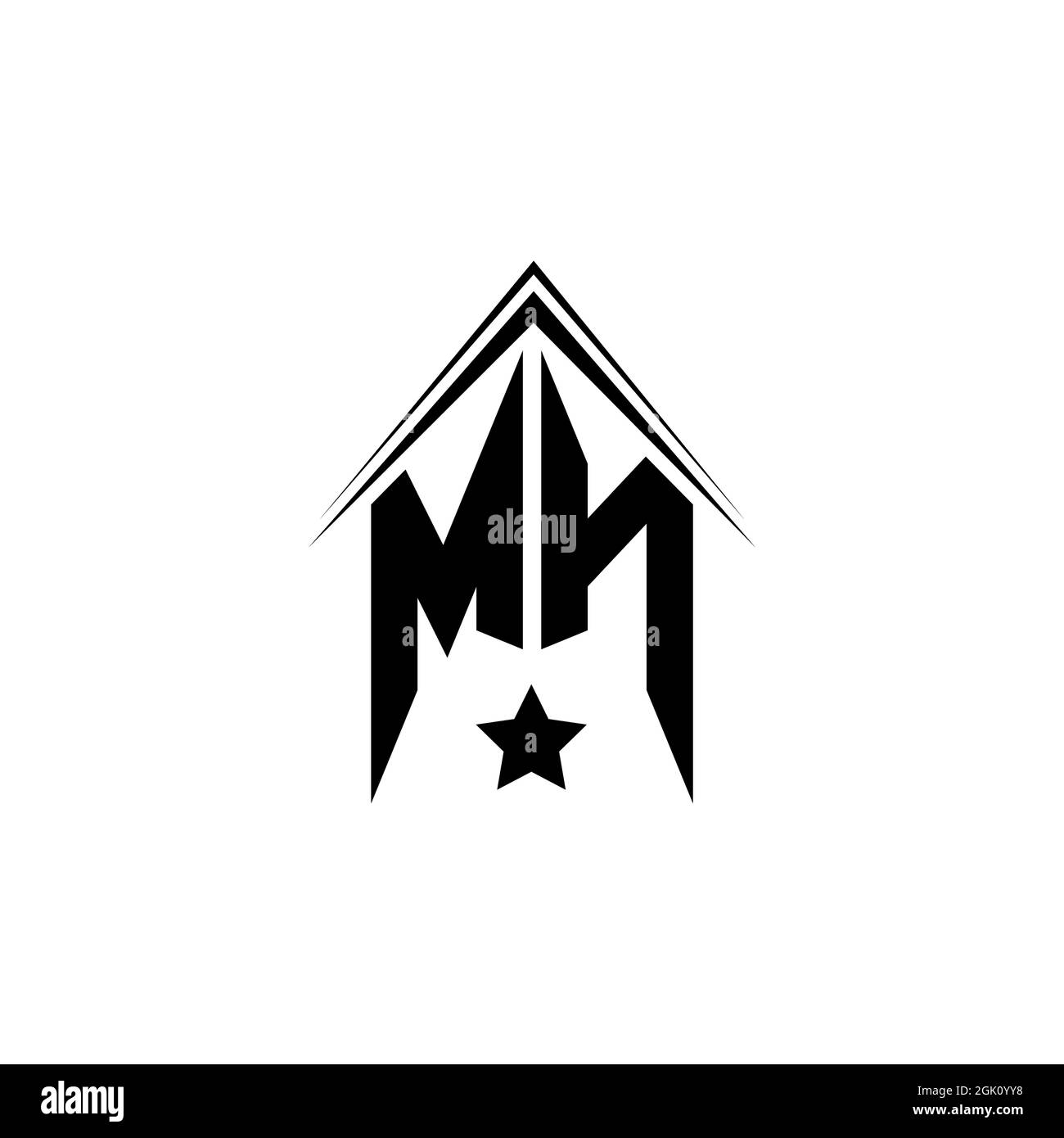 Design iniziale del logo MN con stile di forma, branding aziendale con logo. Illustrazione Vettoriale