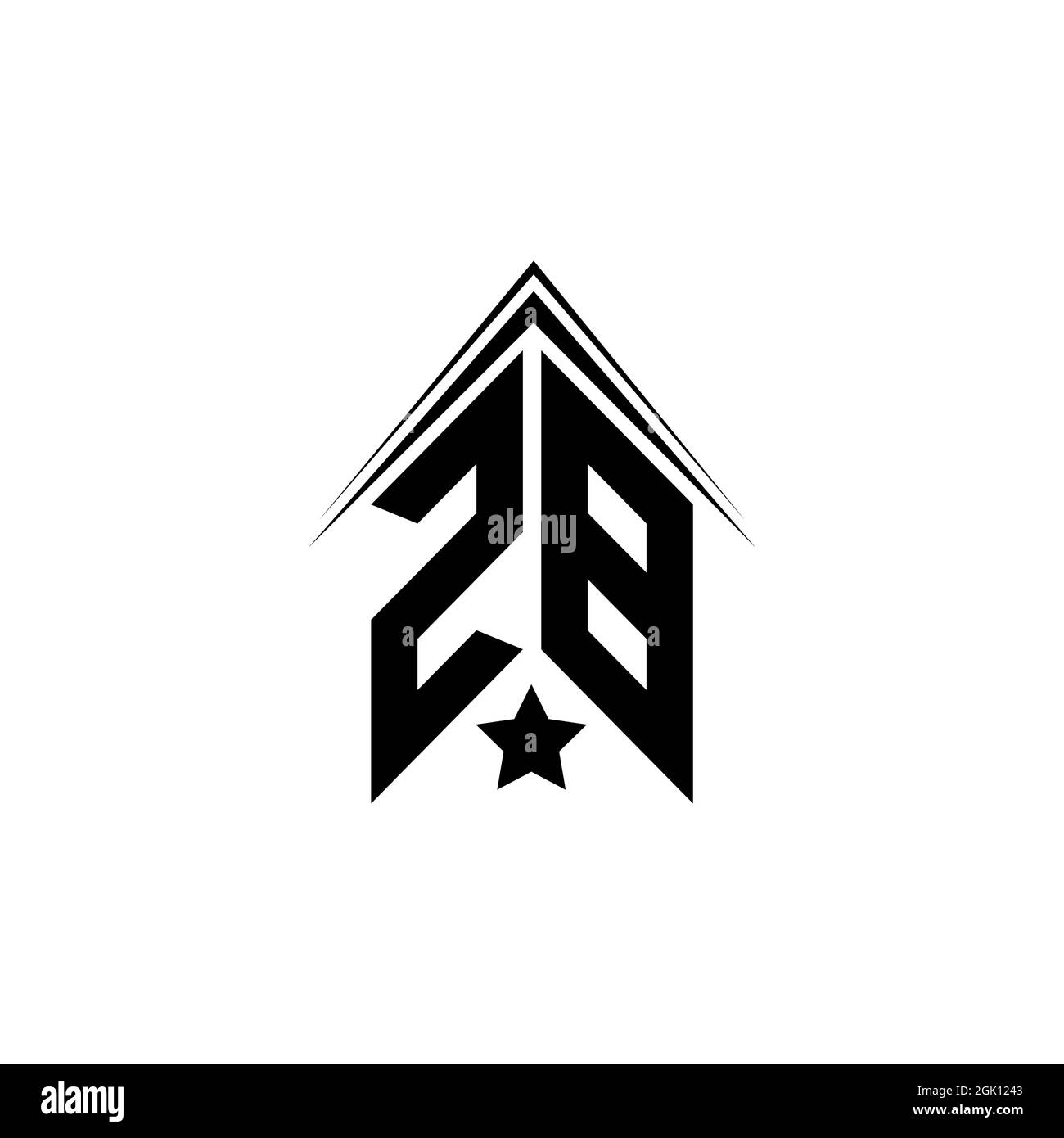 Design iniziale del logo ZB con stile di forma, branding aziendale con logo. Illustrazione Vettoriale