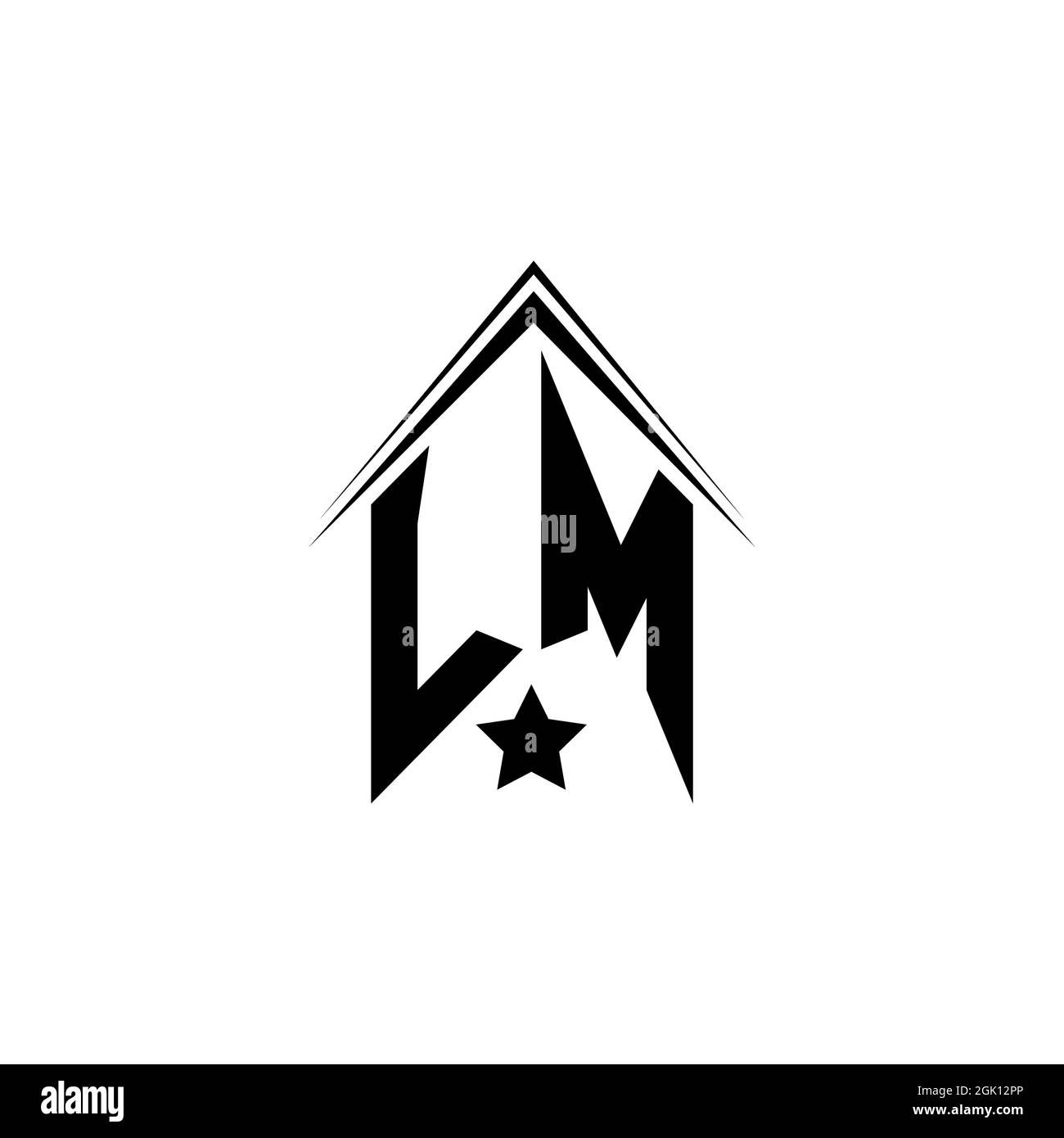 Disegno iniziale del marchio LM con stile di figura, marcare a caldo di affari del marchio del marchio. Illustrazione Vettoriale