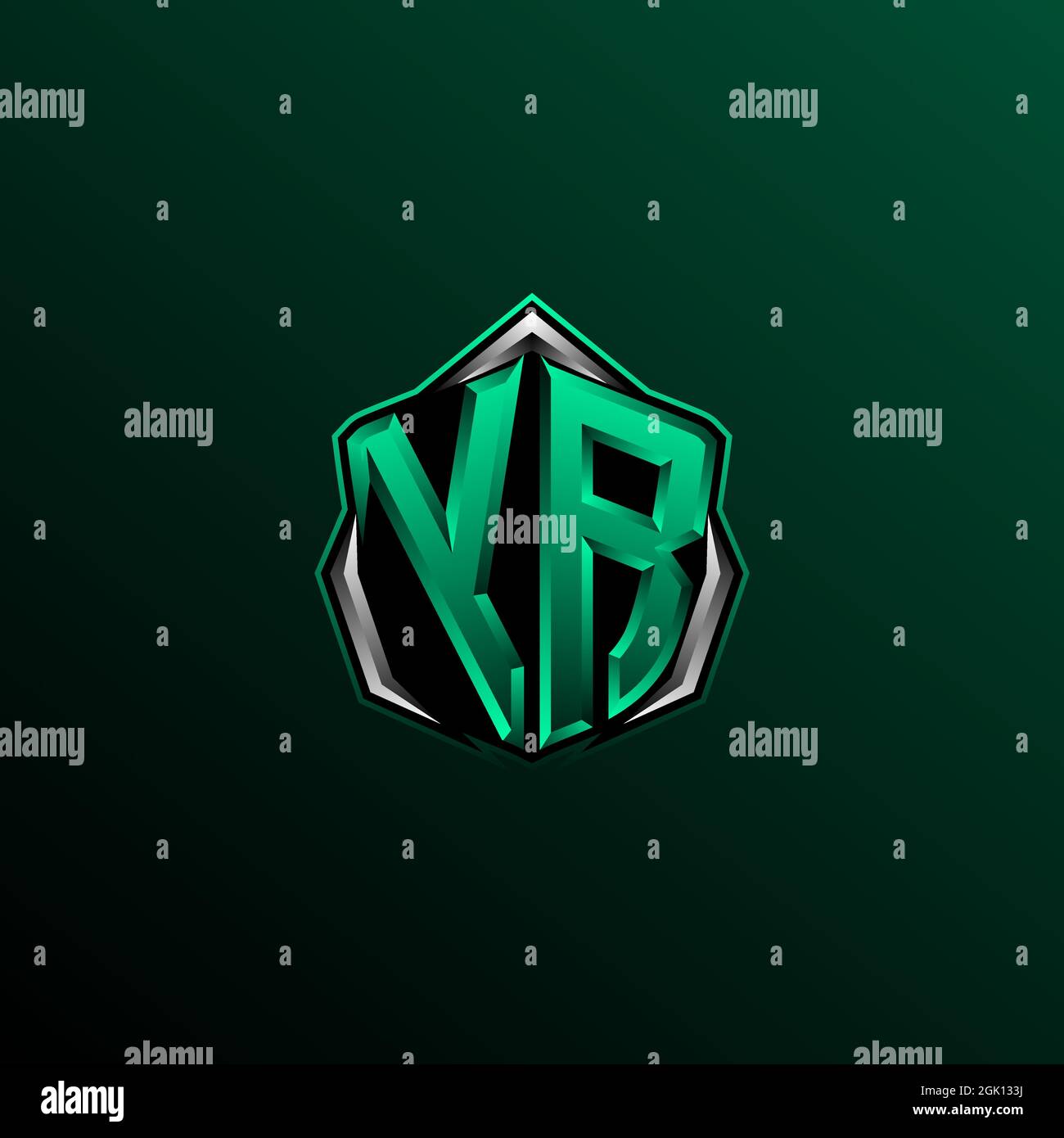 Logo YR iniziale, logo YR iniziale con stile Shield, logo per giochi, eport, community o business. Illustrazione Vettoriale