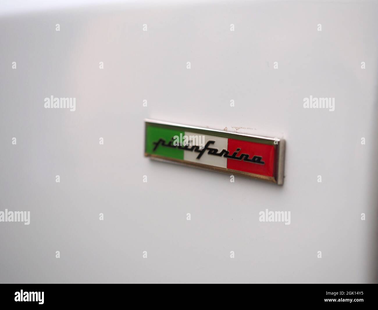 Primo piano di una Fiat 124 Spider Classic Car Foto Stock