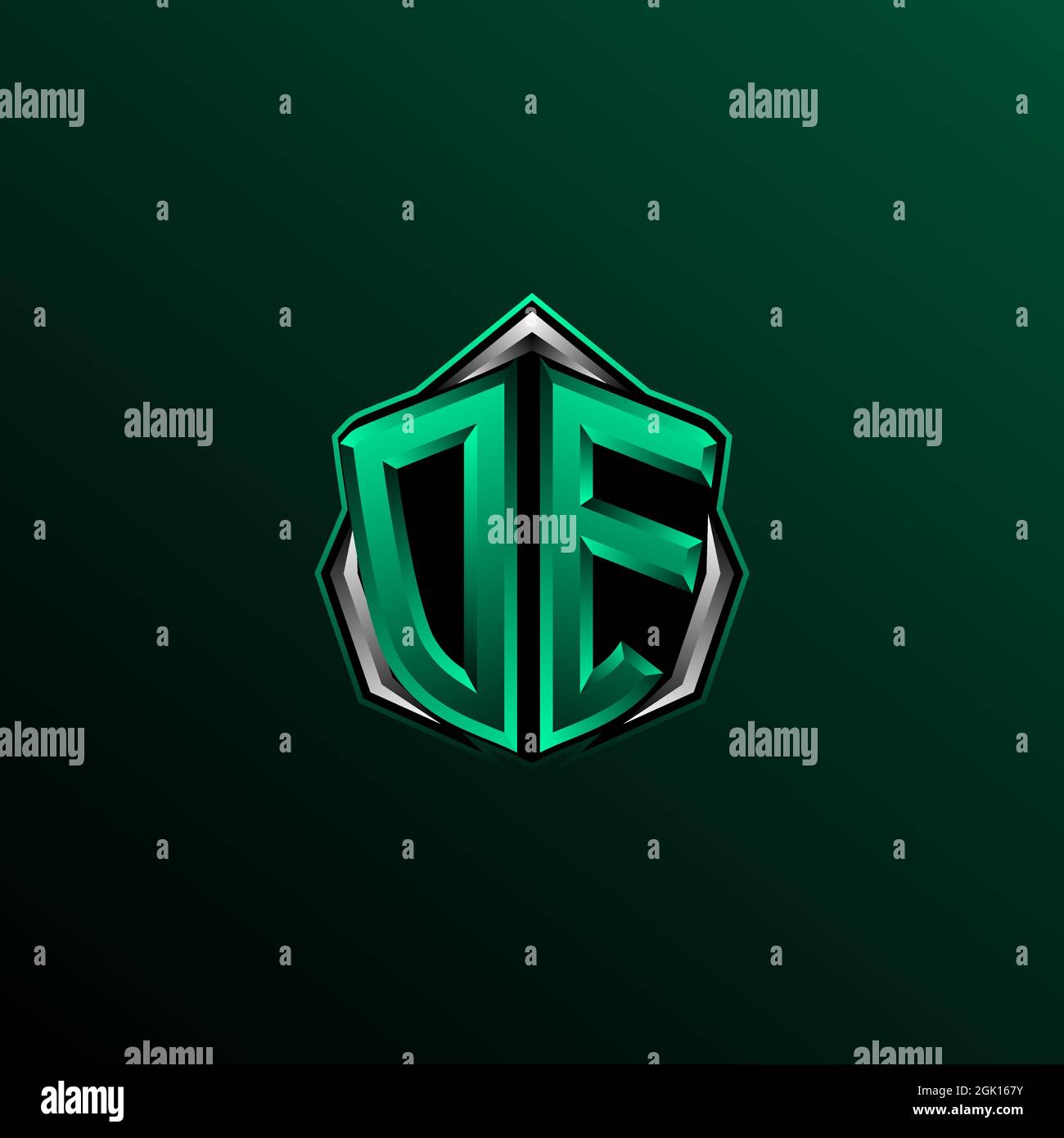 Design del logo de iniziale, design del logo DE iniziale con stile cerchio, logo per giochi, eport, community o business. Illustrazione Vettoriale