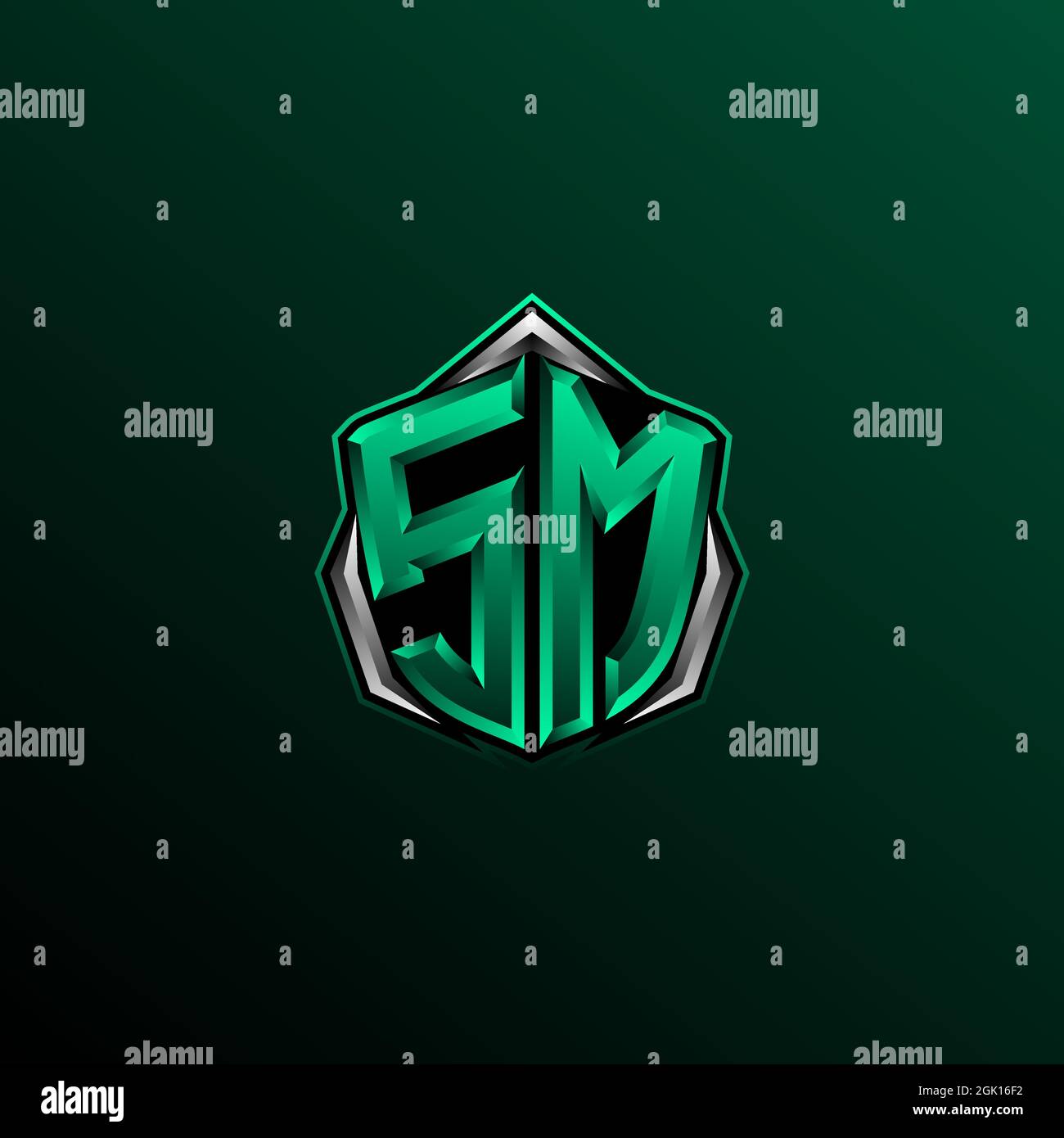 Logo SM iniziale, logo SM iniziale con stile circolare, logo per giochi, eport, community o business. Illustrazione Vettoriale