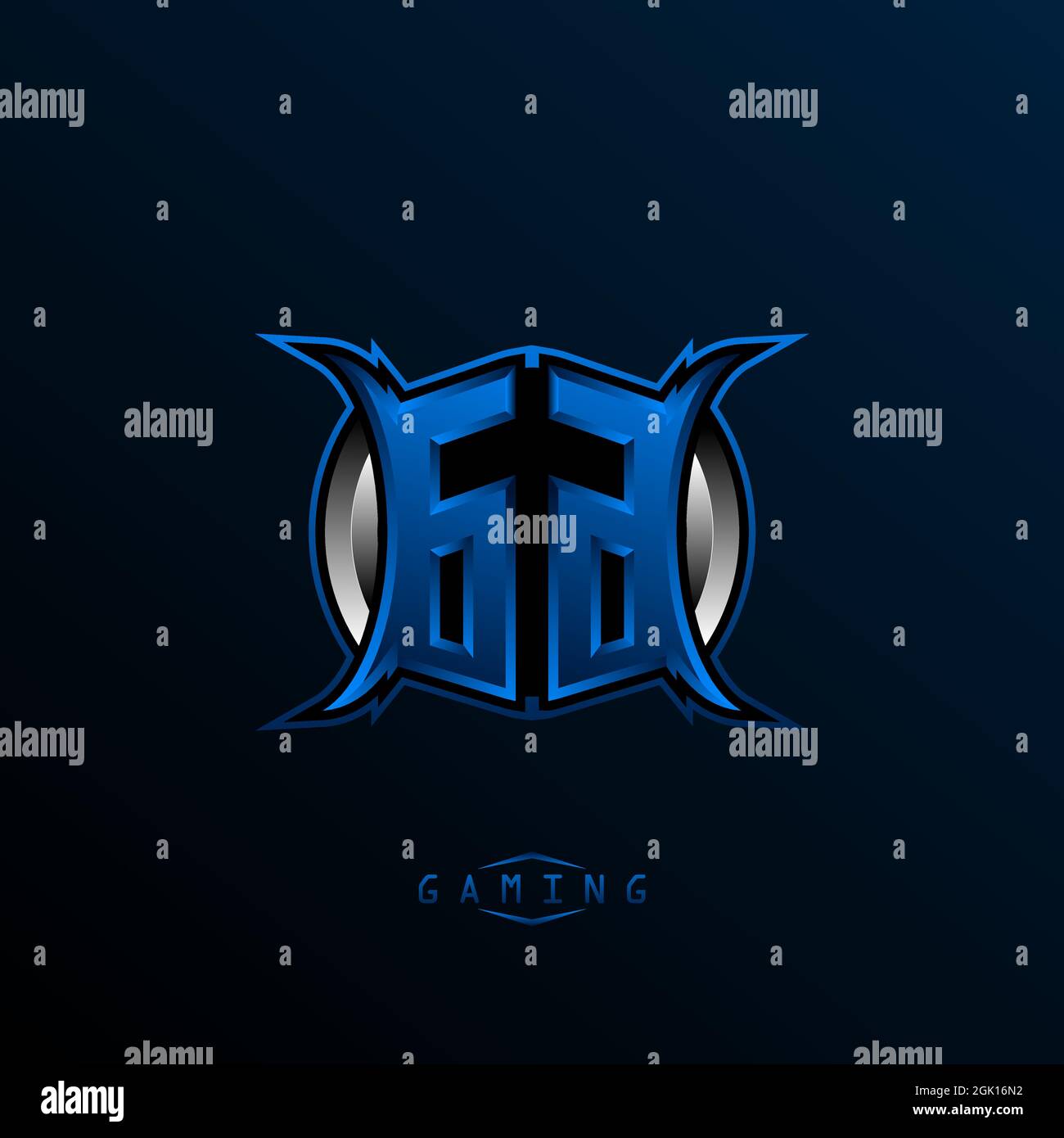 Logo GG iniziale, logo GG iniziale con stile Cool, Logo per il gioco, l'eport, il gioco iniziale, la comunità o l'azienda. Illustrazione Vettoriale