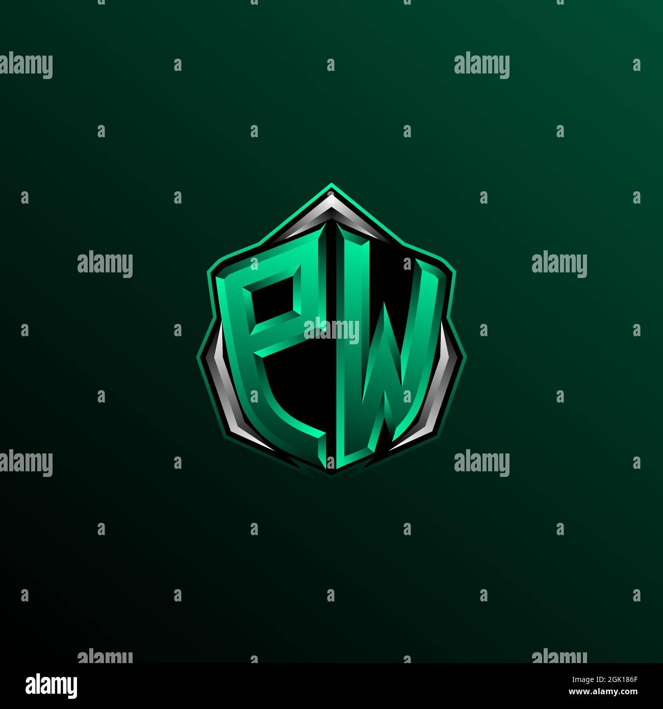 Design iniziale del logo PB, design iniziale del logo PB con stile cerchio, logo per giochi, eport, community o business. Illustrazione Vettoriale