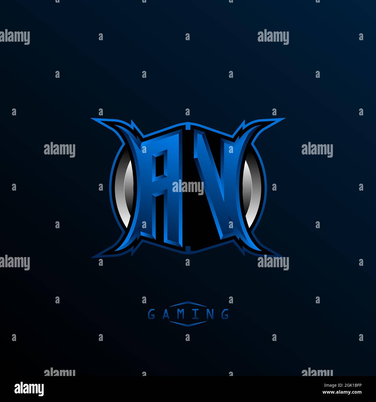 Logo AV iniziale, logo AV iniziale con stile Cool, logo per il gioco, l'eport, il gioco iniziale, la comunità o l'azienda. Illustrazione Vettoriale