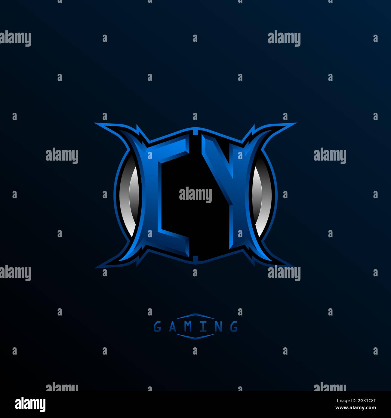 Logo CY iniziale, logo CY iniziale con stile Cool, logo per il gioco, l'eport, il gioco iniziale, la comunità o l'azienda. Illustrazione Vettoriale
