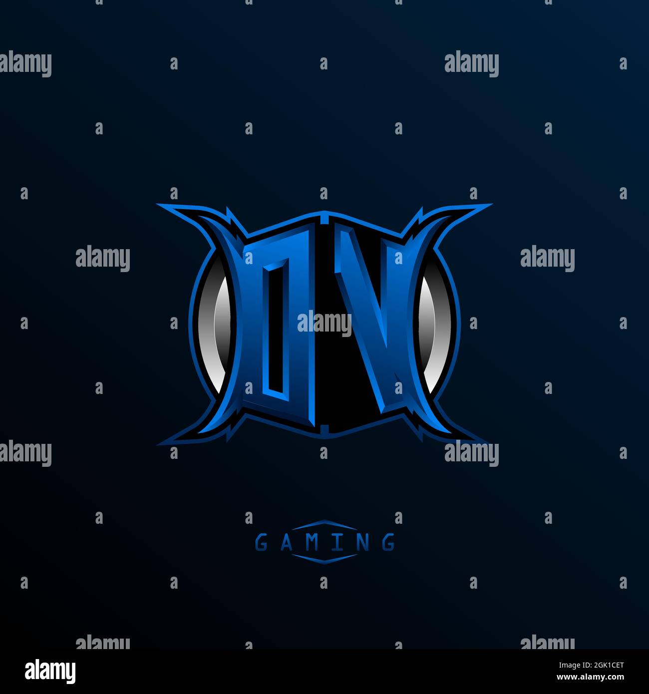 Logo DV iniziale, logo OV iniziale con stile Cool, logo per il gioco, l'eport, il gioco iniziale, la comunità o l'azienda. Illustrazione Vettoriale