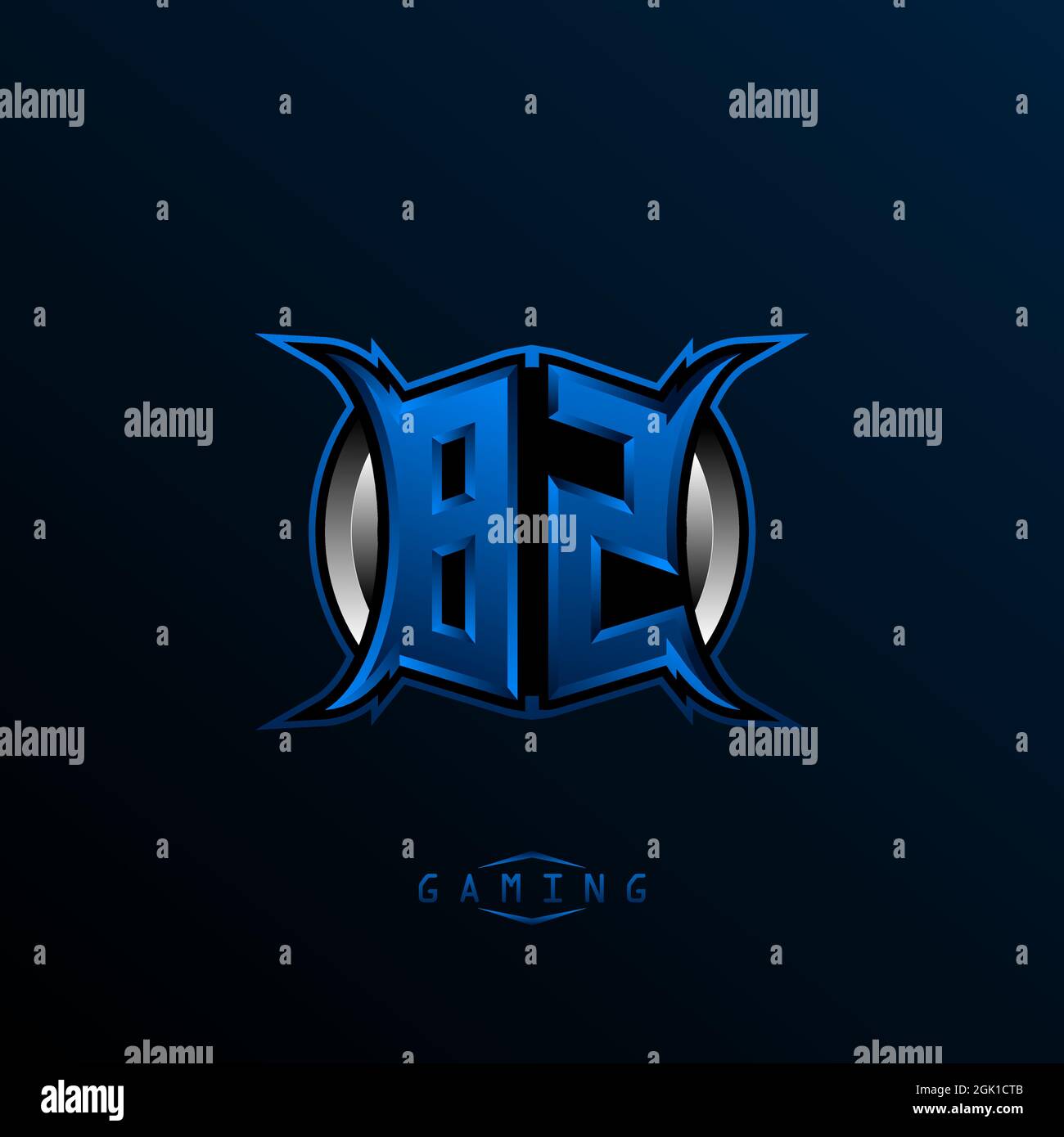 Logo BZ iniziale, logo BZ iniziale con stile Cool, logo per il gioco, l'eport, il gioco iniziale, la comunità o l'azienda. Illustrazione Vettoriale