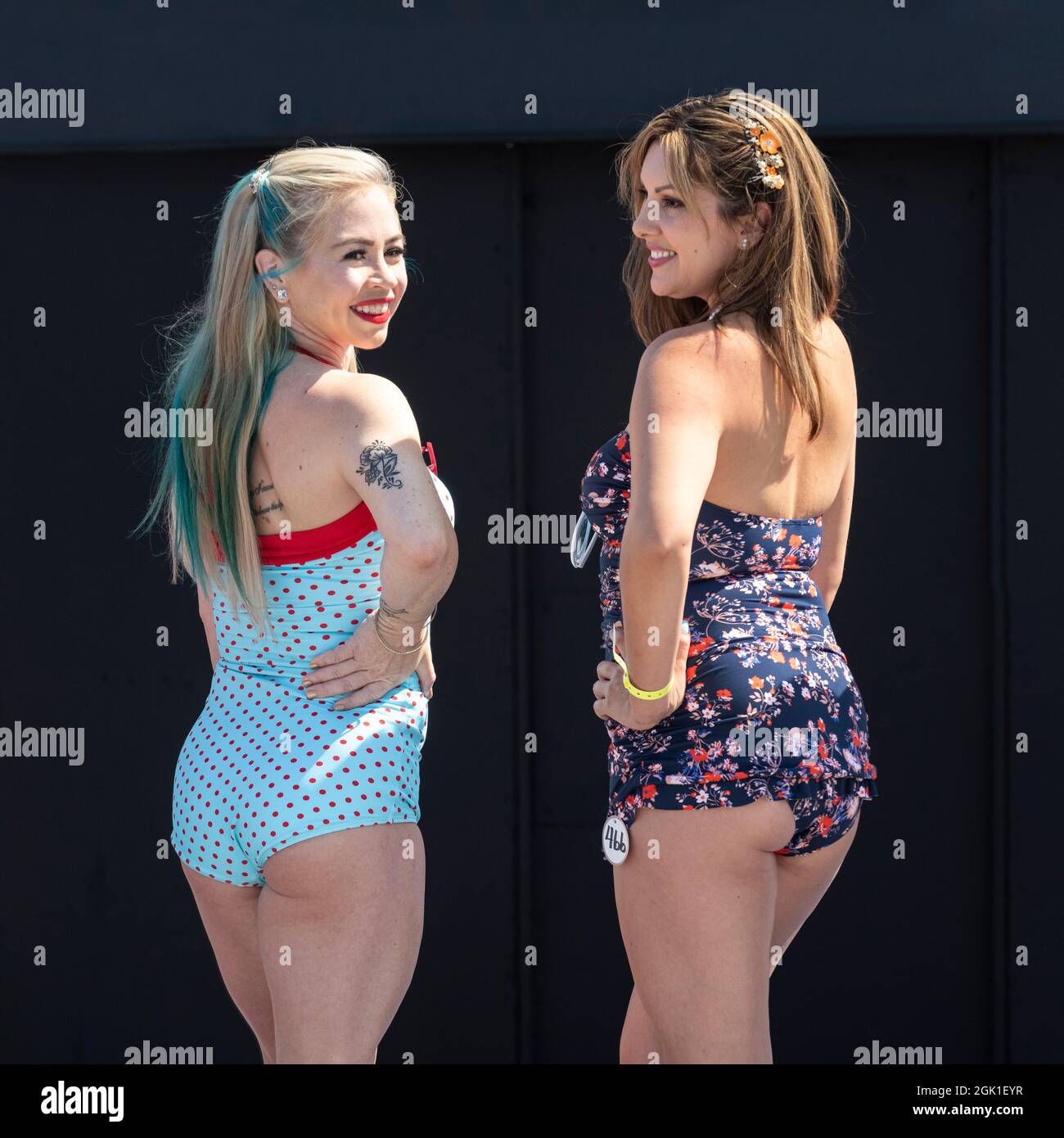 Concorso femminile di Bodybuilding Foto Stock