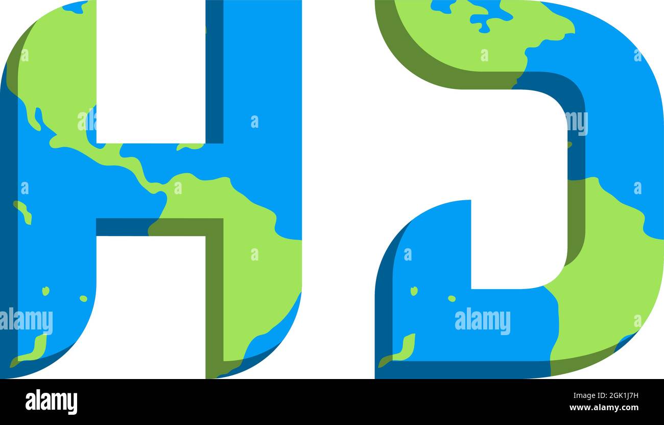 Design iniziale del logo HD con stile World Map, branding aziendale con logo. Illustrazione Vettoriale