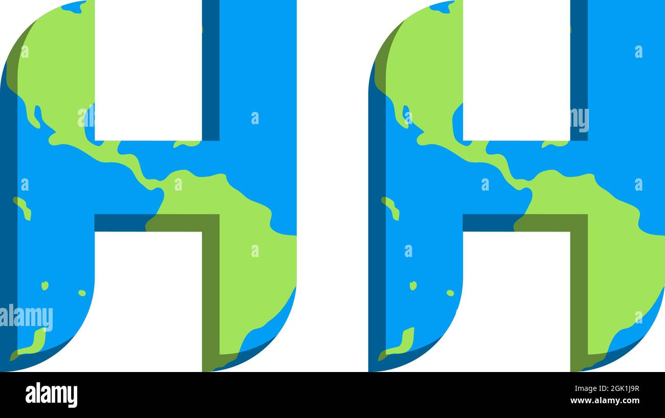 Design iniziale del logo HH con stile World Map, branding aziendale con logo. Illustrazione Vettoriale