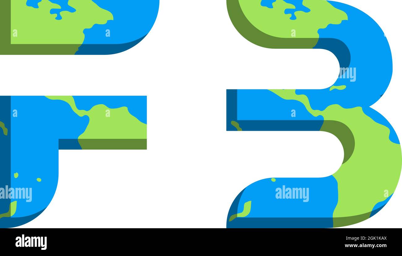 Design iniziale del logo FB con stile World Map, branding aziendale con logo. Illustrazione Vettoriale
