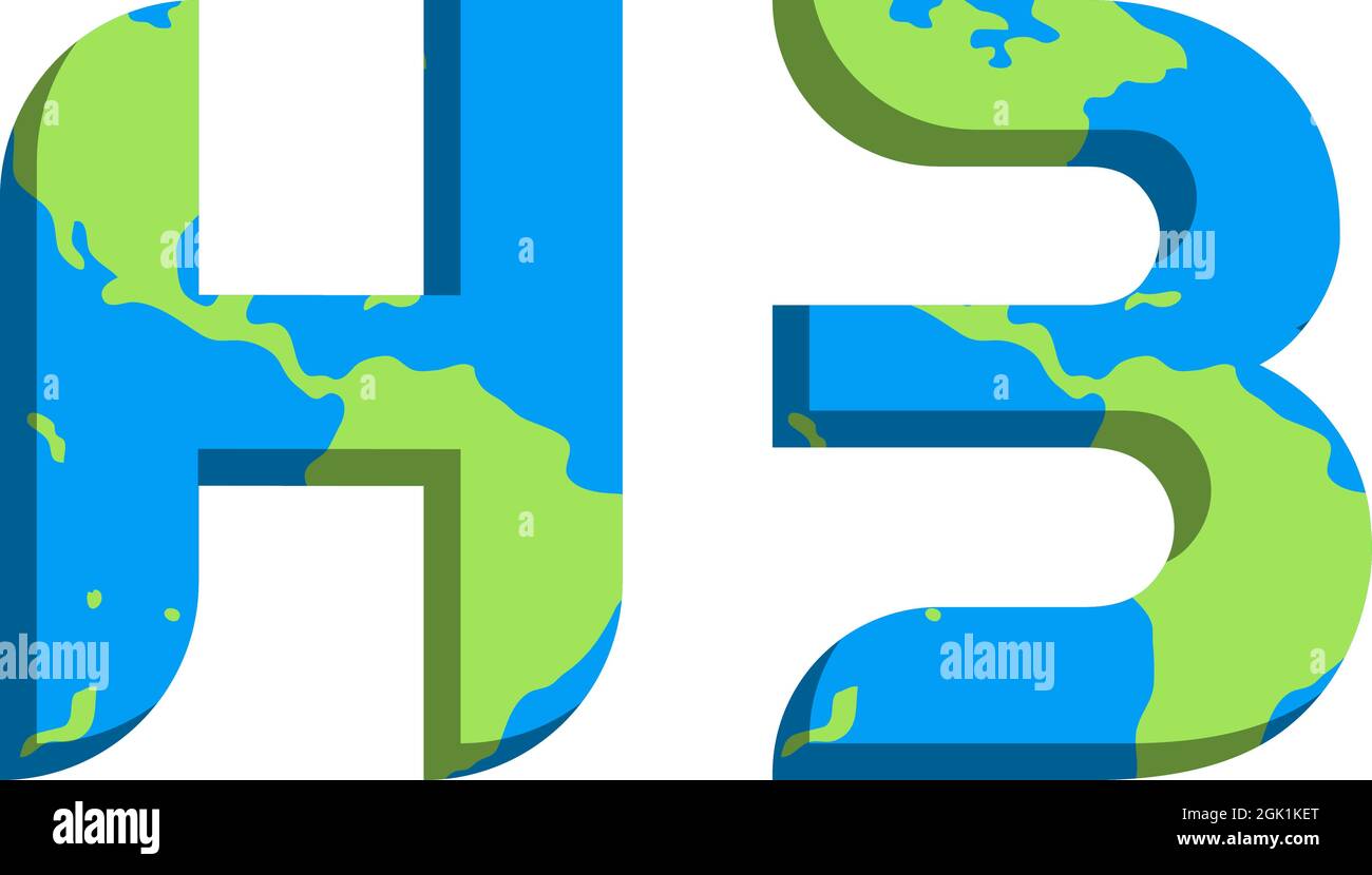 Design iniziale del logo HB con stile World Map, branding aziendale con logo. Illustrazione Vettoriale