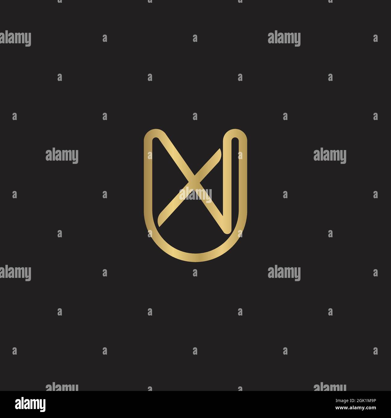 Iniziali alfabetiche logo UX, XU, X e U. Illustrazione Vettoriale